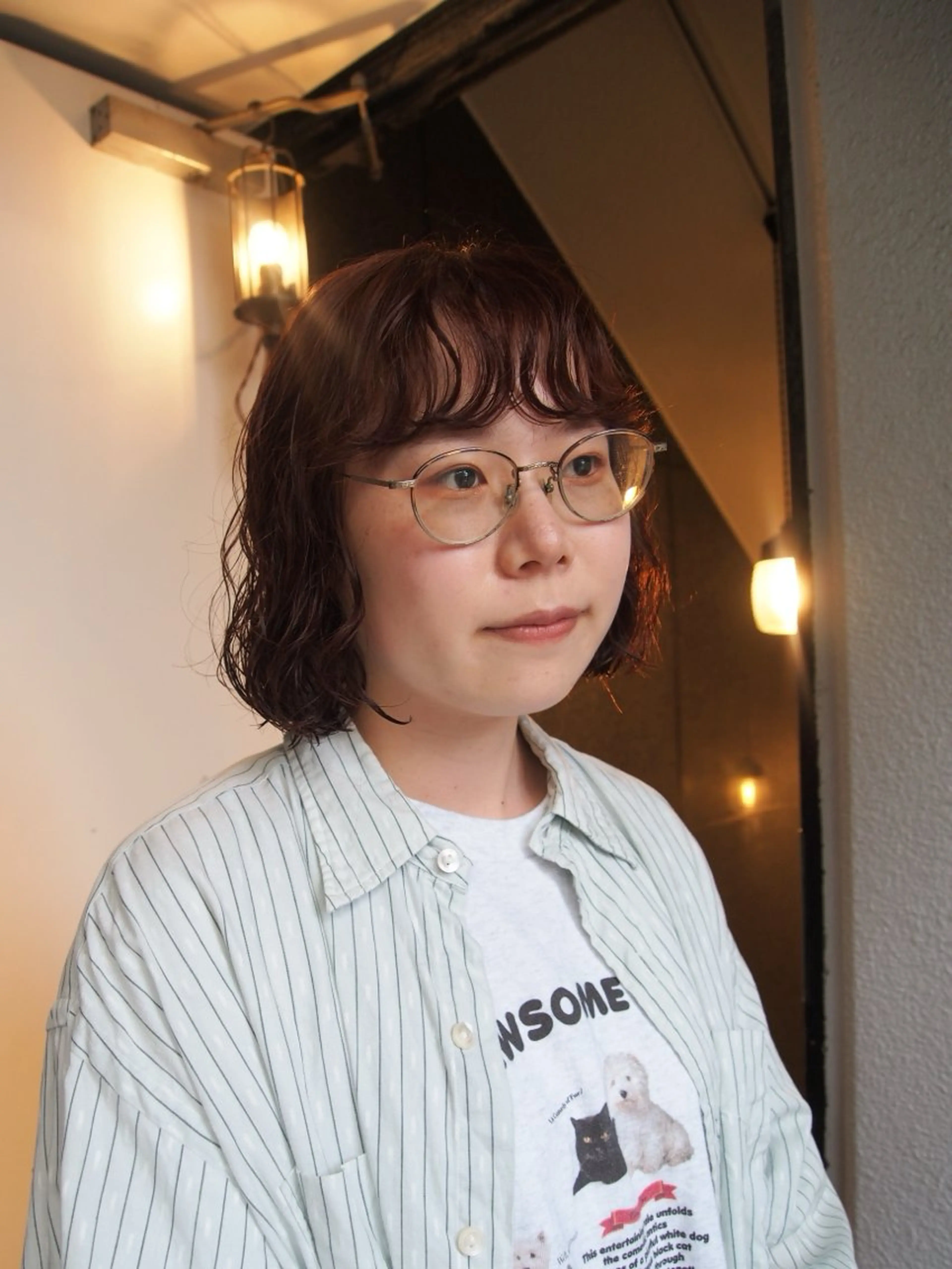 ミディアム カット ヘアカラー パーマ トリートメント 似合わせパーマ 🌼カンナのヘアスタイル