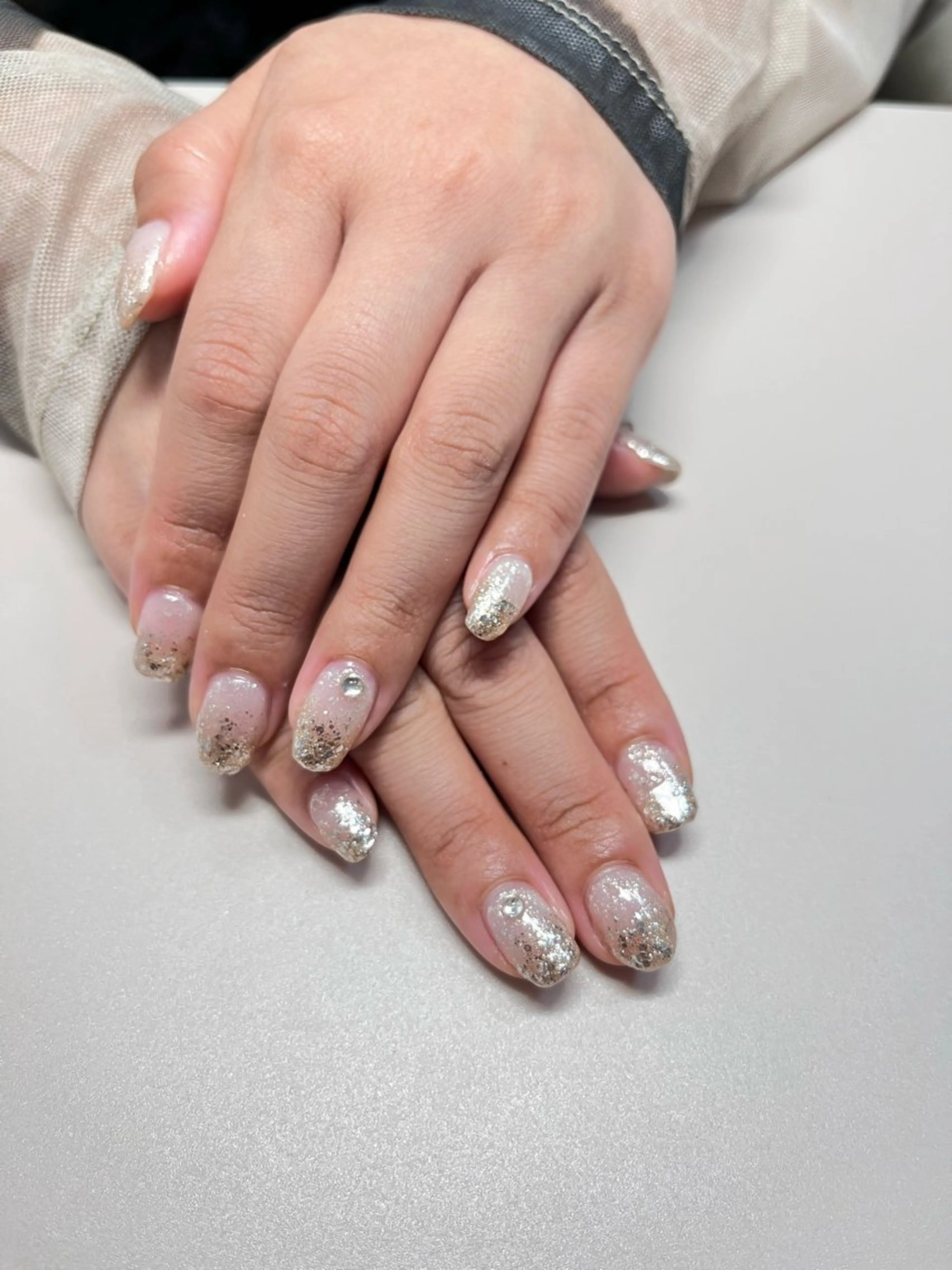 ネイル グラデーション ラメ(グリッター) ラメグラデーション ハンドネイル Luxy YUKIのネイルデザイン