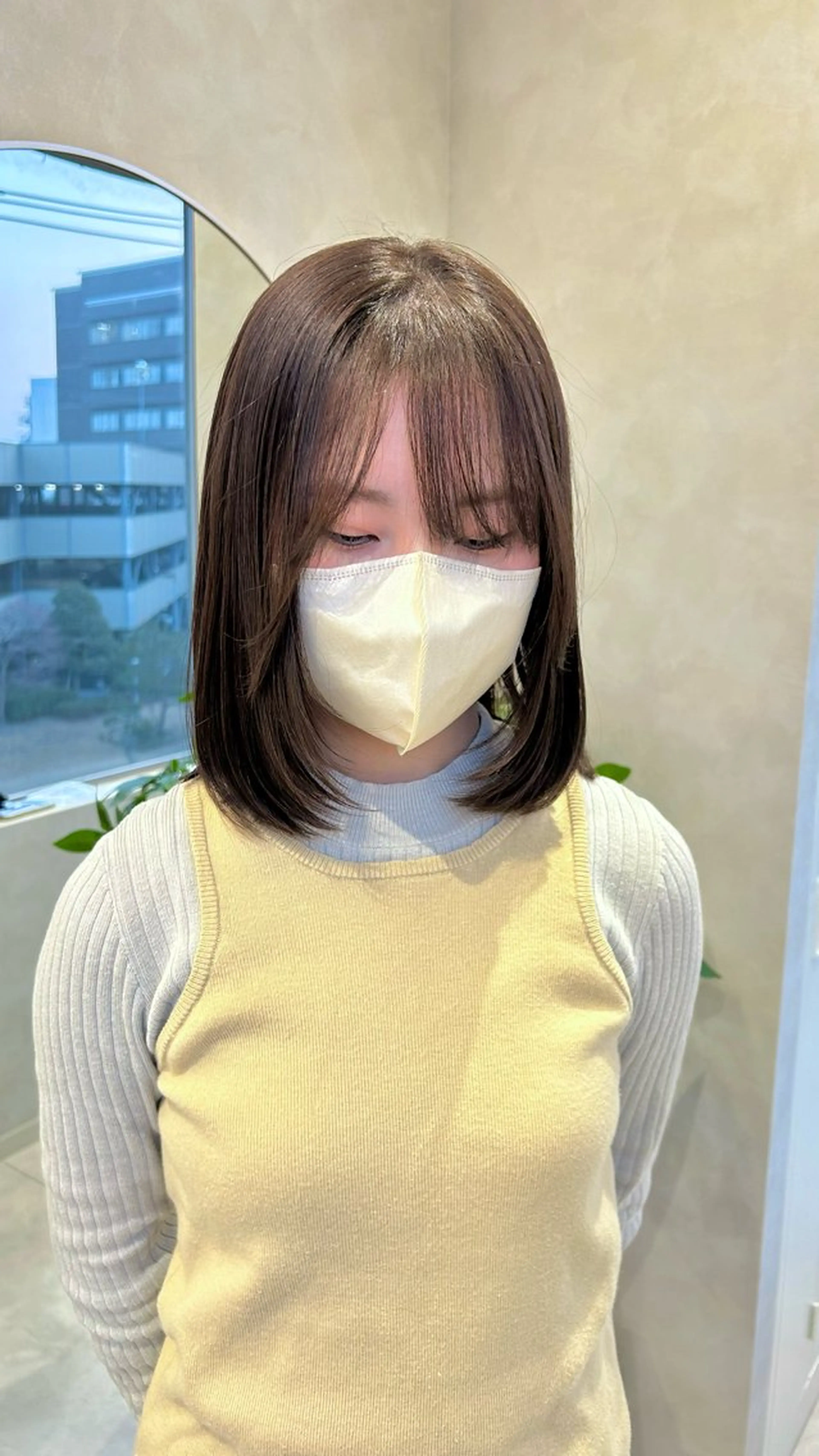 ミディアム カラー ショートボブ ミディアムレイヤー ベージュカラー ブリーチ ブラウンカラー カット ヘアカラー トリートメント Eleanor枚方店 店長　飛鳥　薫のヘアスタイル