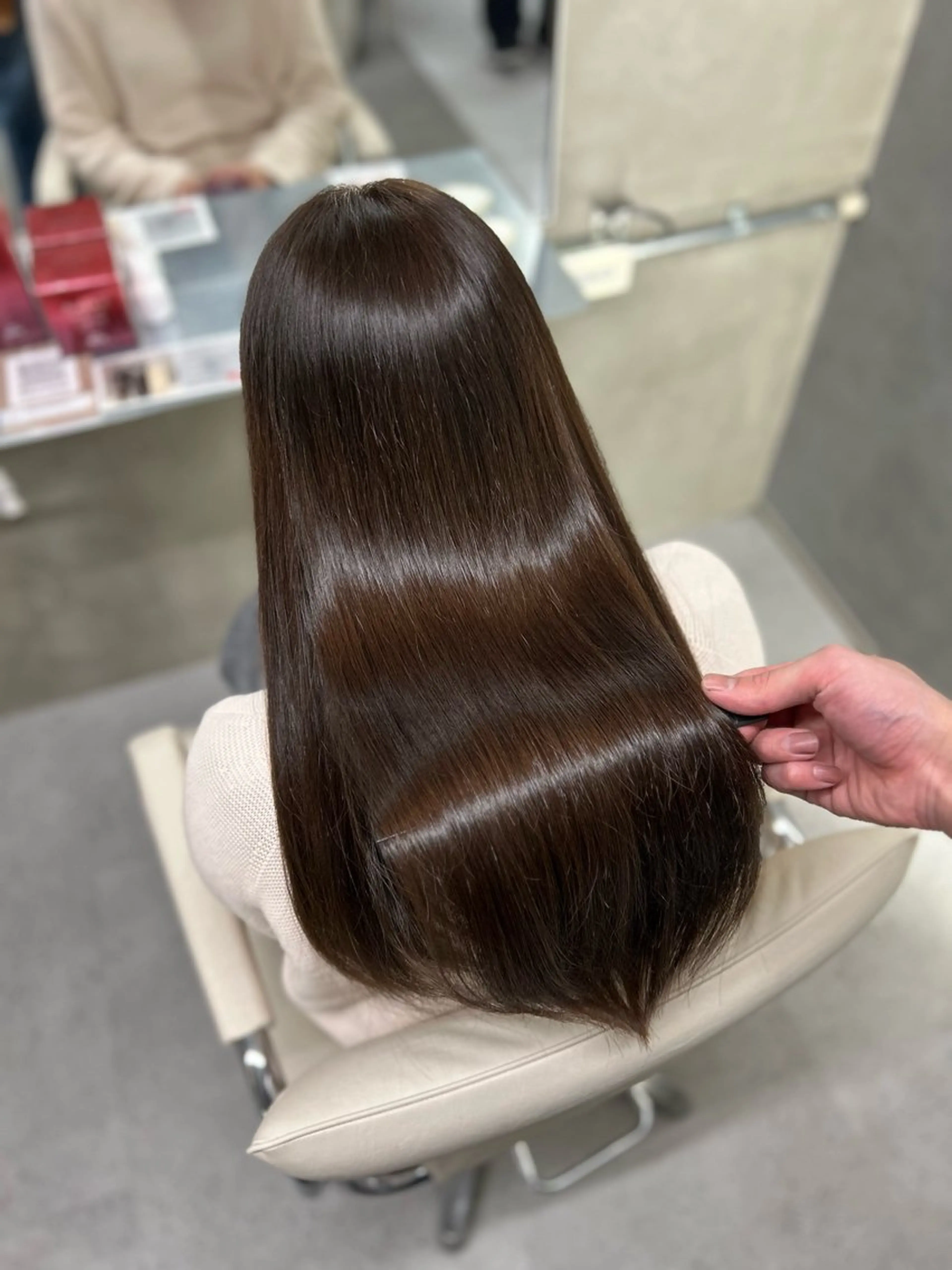 セミロング カット ヘアカラー トリートメント 阿倍野/髪質改善 /縮毛矯正/坪田幸広のヘアスタイル