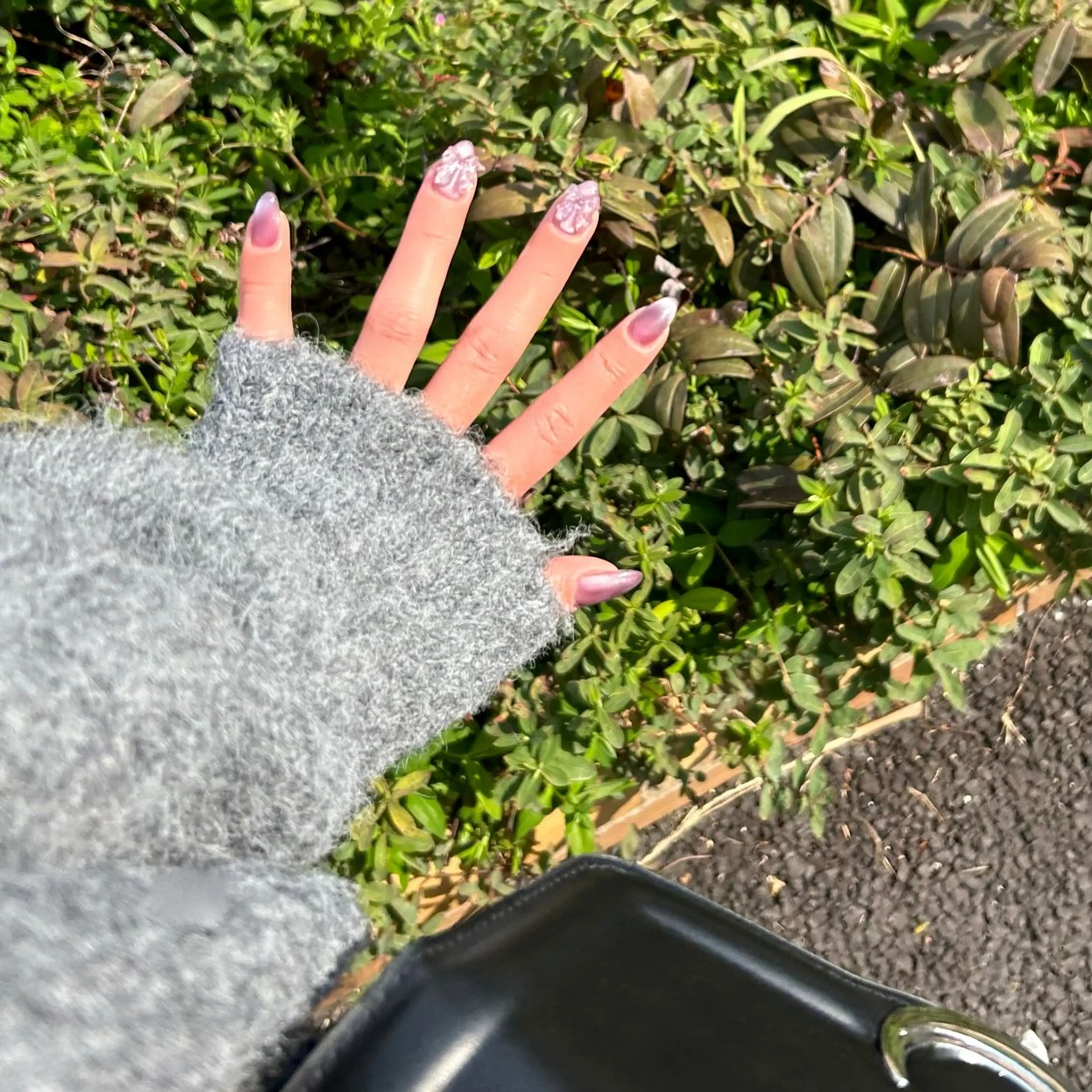 ネイル マグネットネイル リボン ハンドネイル junna 金山.東別院.上前津のネイルデザイン