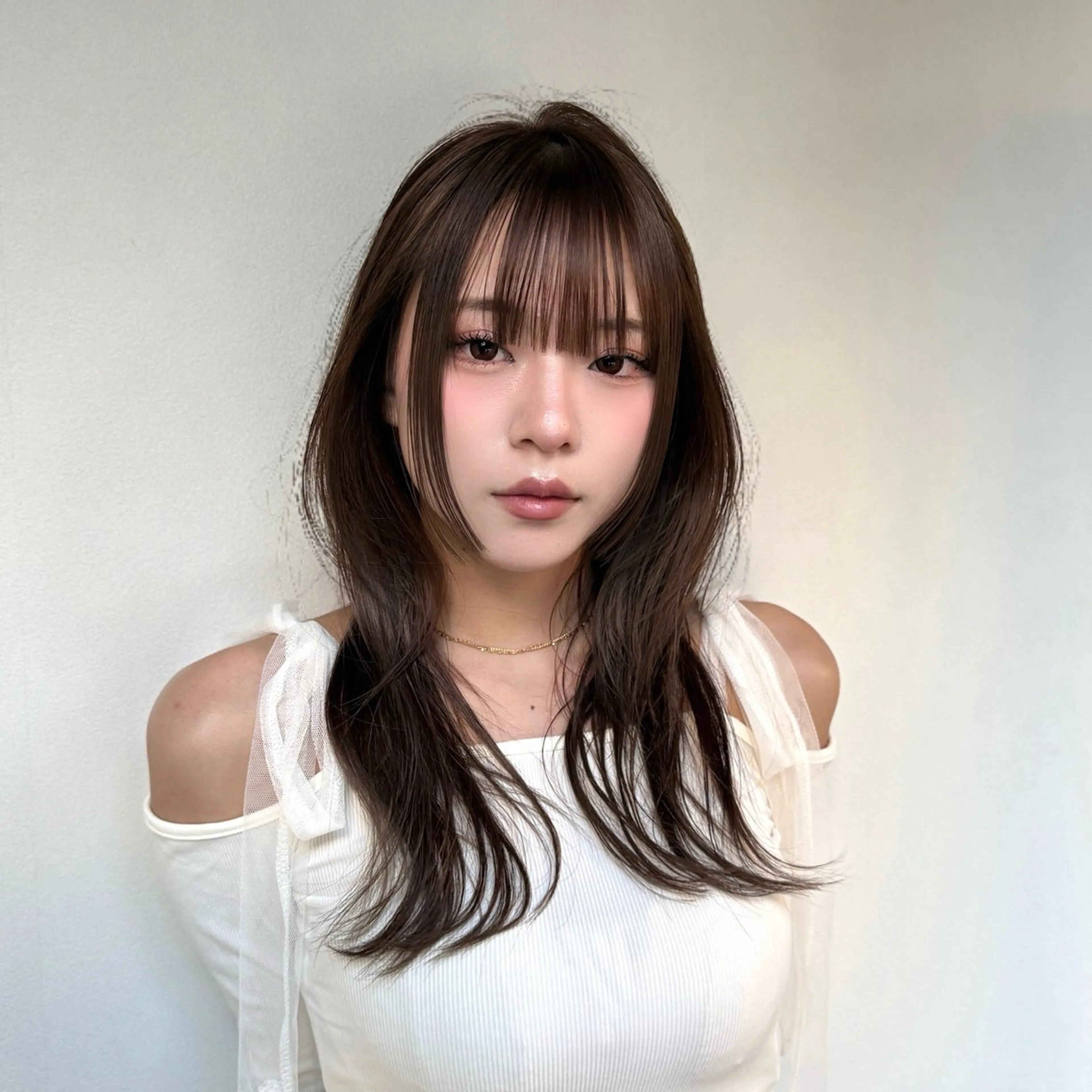 ロング カラー ブラウンカラー 透明感カラー オリーブブラウン ハッシュカット 韓国風ヘア ハッシュカット/艶感 カラー/ユウキ✨のヘアスタイル