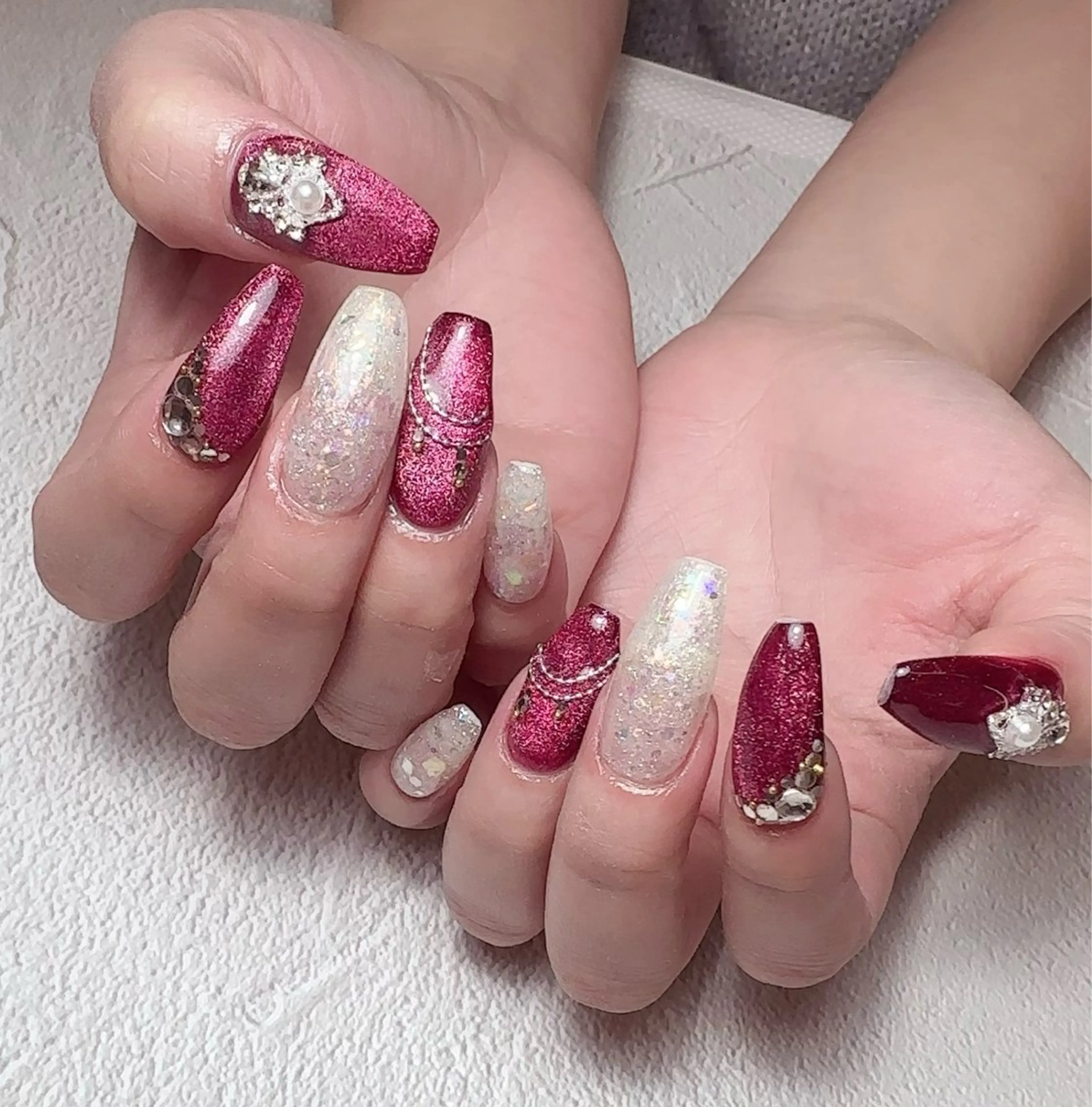 ネイル アートネイル ハート マグネットネイル 持ち込み ニュアンスネイル ハンドネイル Nailsalon Mimiy..♡のネイルデザイン