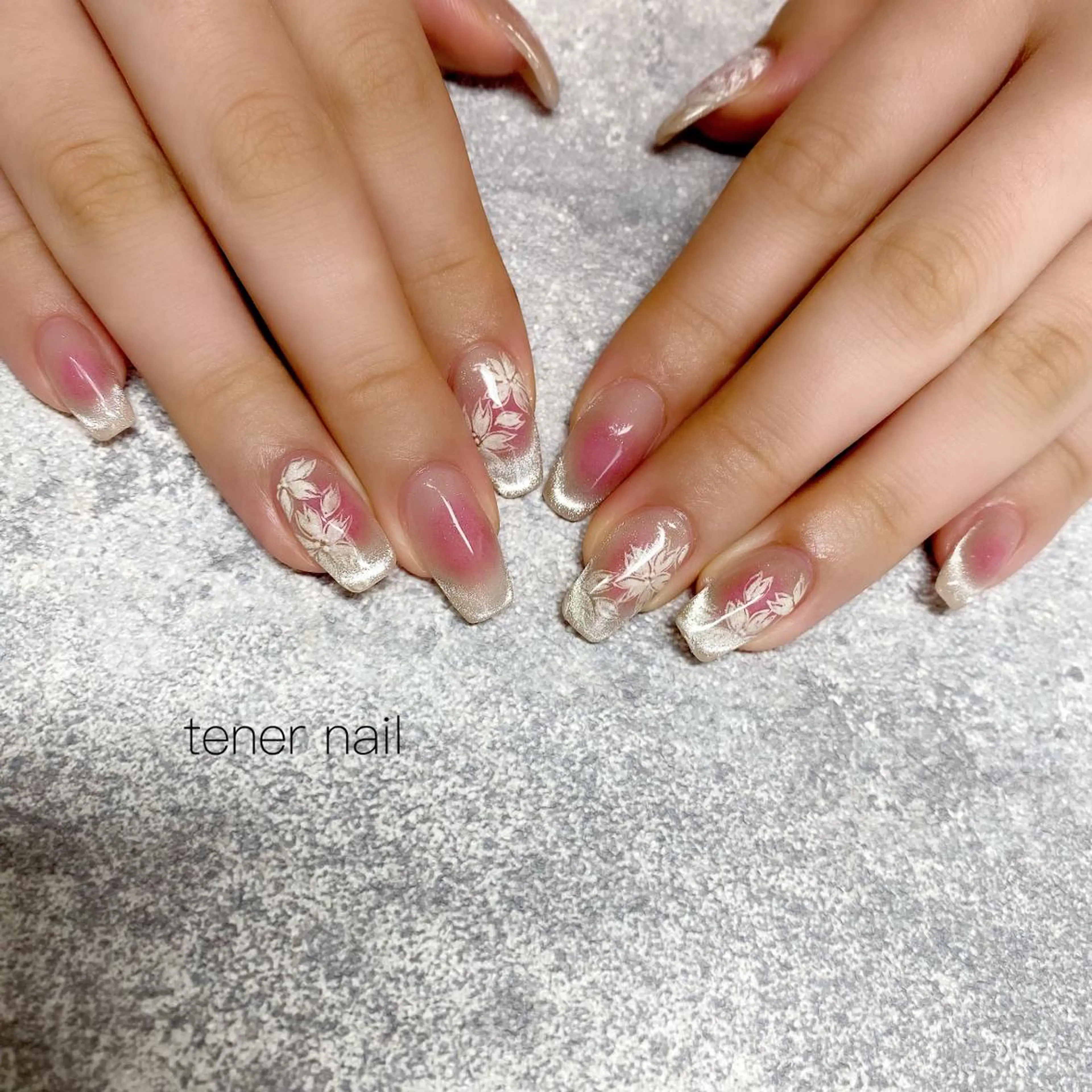 ネイル チークネイル 桜ネイル マグネットネイル テネルネイル tener nailのネイルデザイン