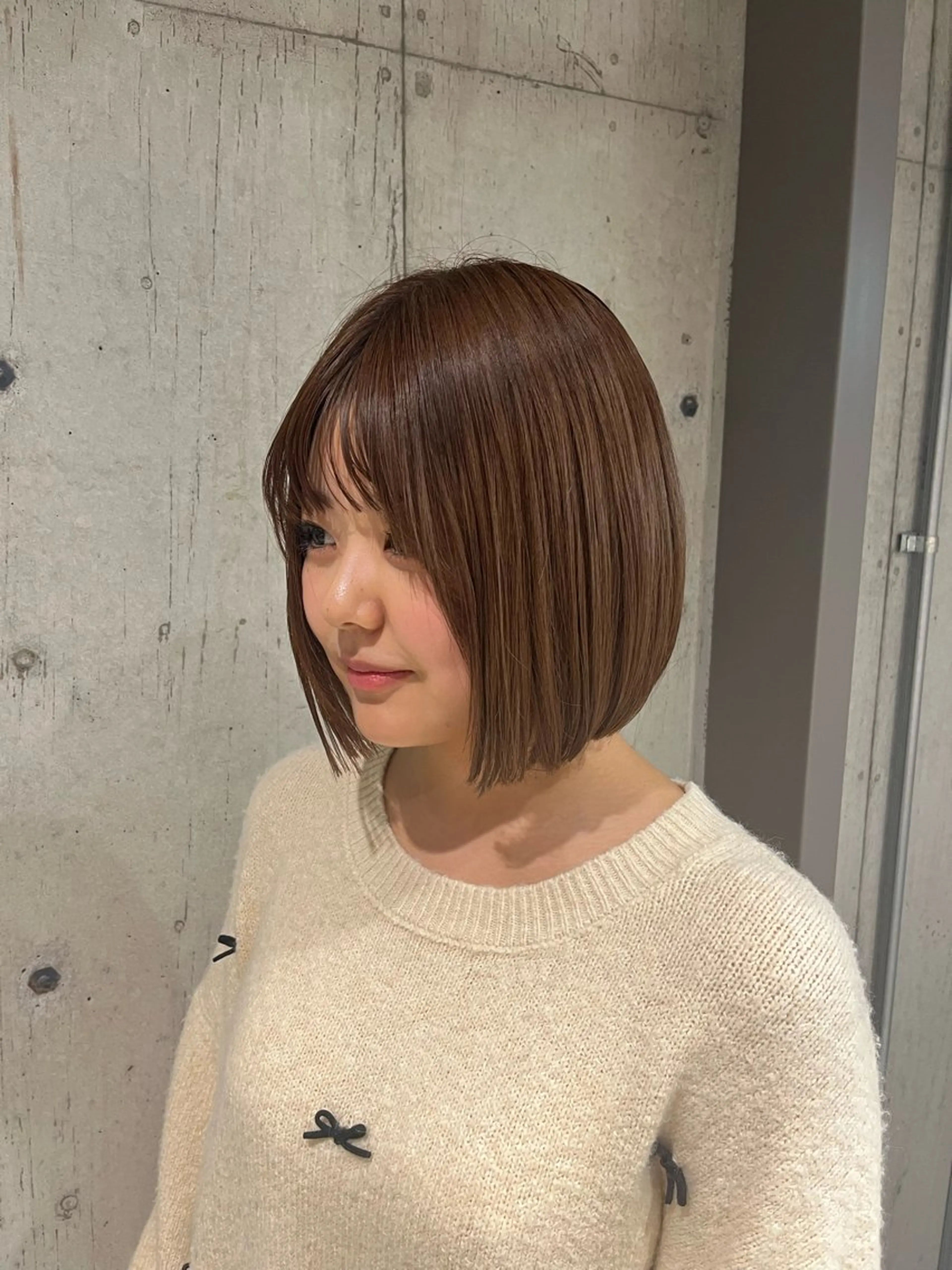 ミディアム カラー ヘアアレンジ カット ヘアカラー トリートメント ボブ×艶カラー 特化・リクト💥のヘアスタイル