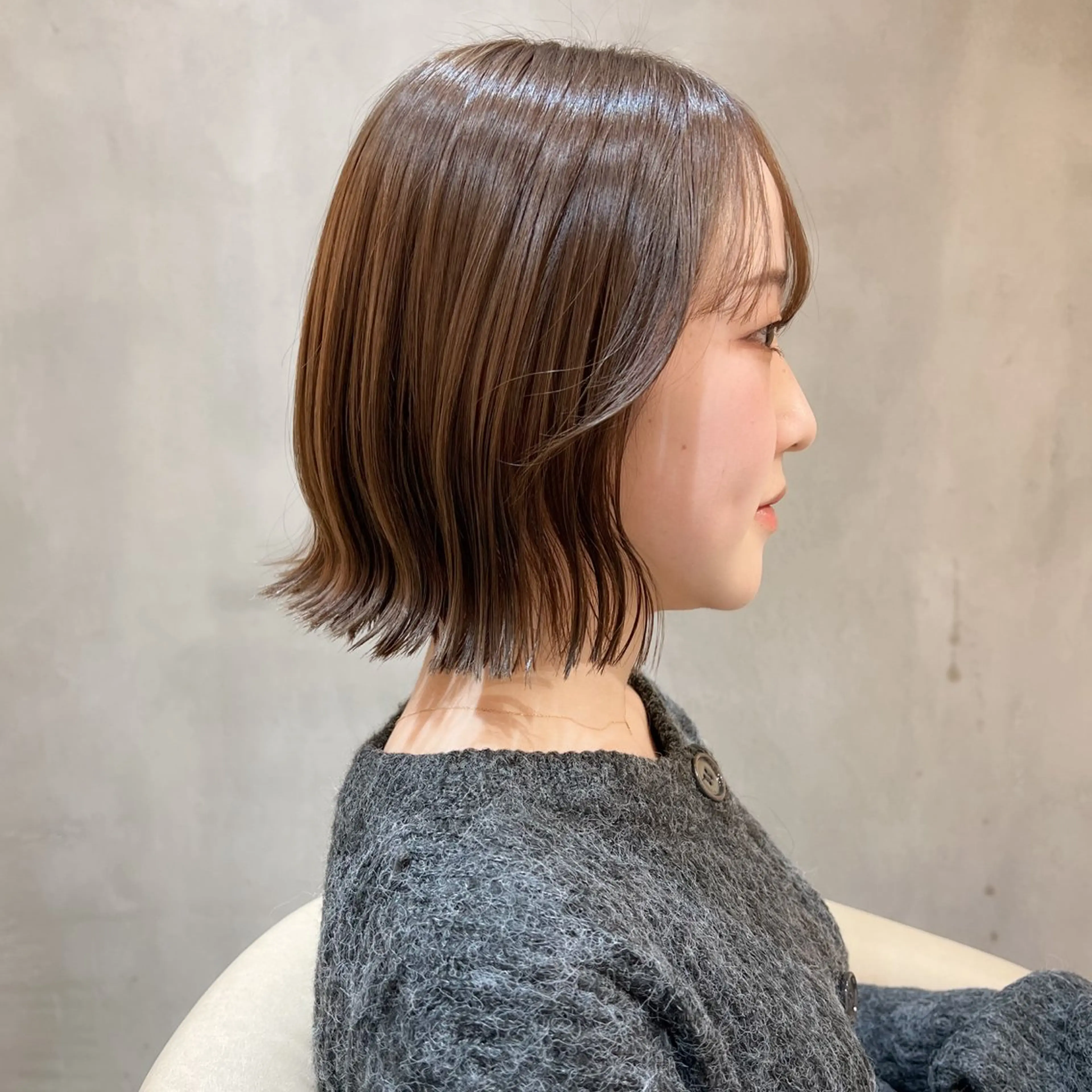 ショート カラー ボブ/巻ける縮毛矯正 /韓国レイヤーはなのヘアスタイル