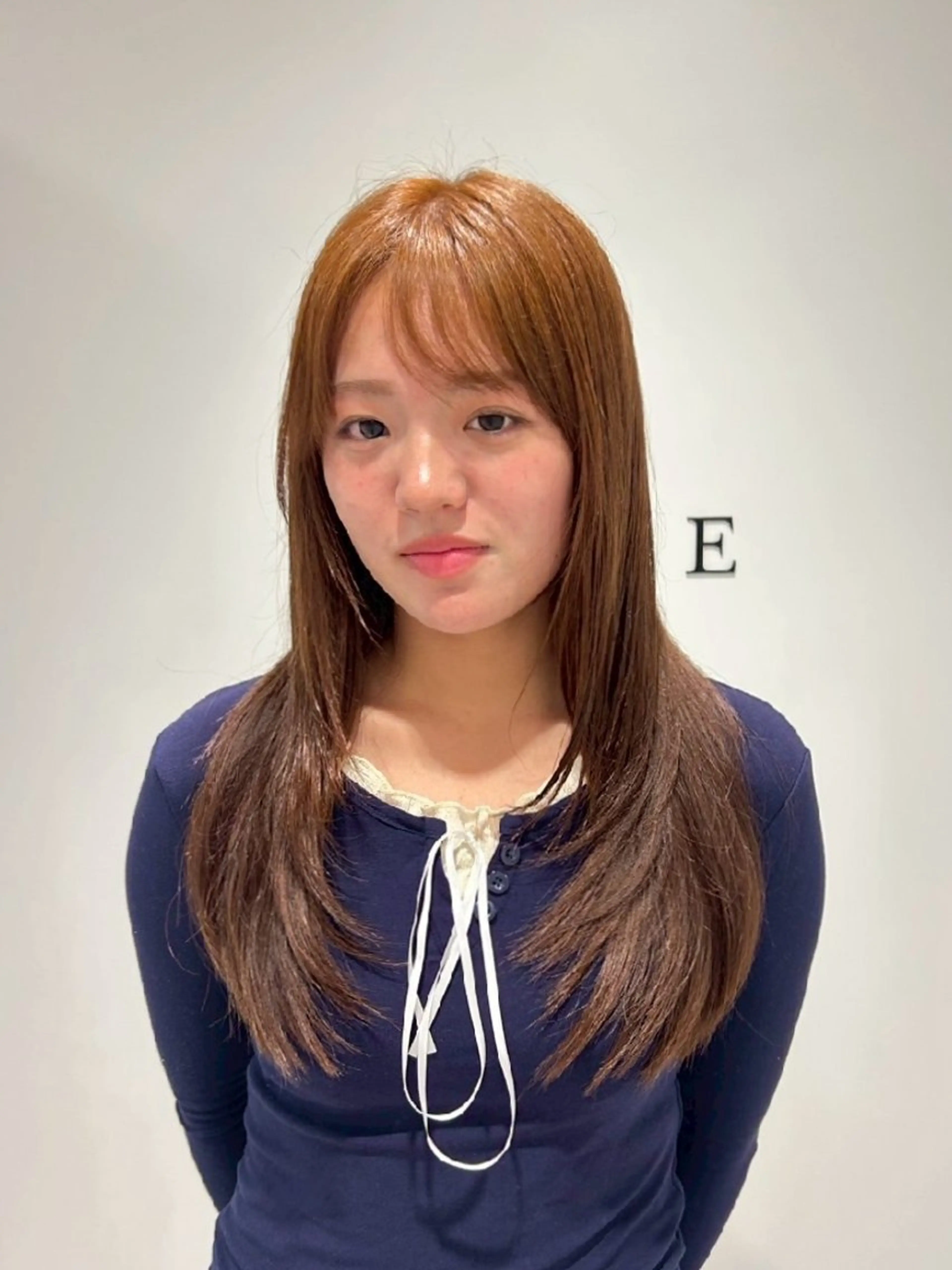 ロング カラー 顔まわりレイヤー 顔周りカット レイヤーカット スタイル 相模大野のヘアスタイル