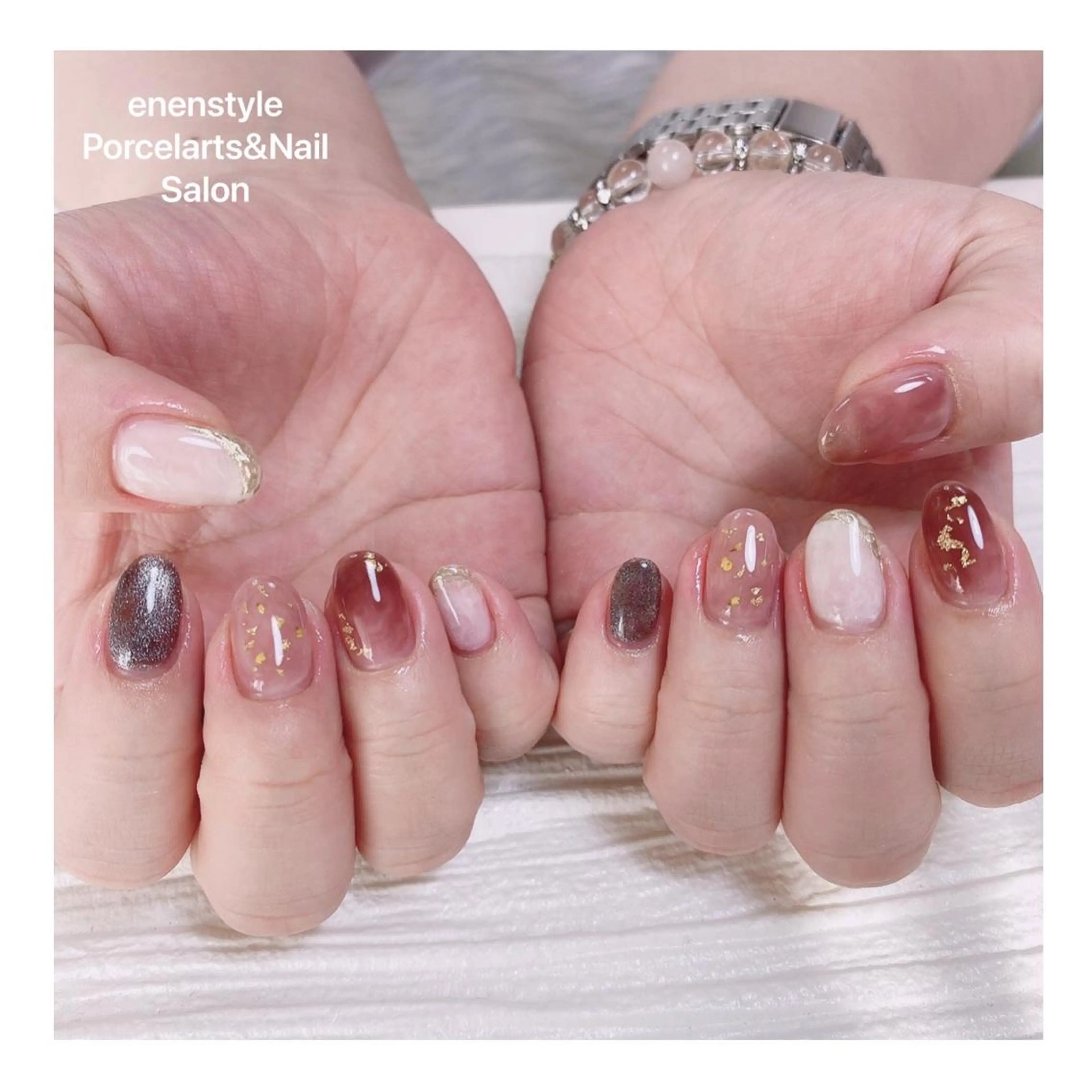 ミディアム ネイル ハンドネイル 👑enen style👑のネイルデザイン