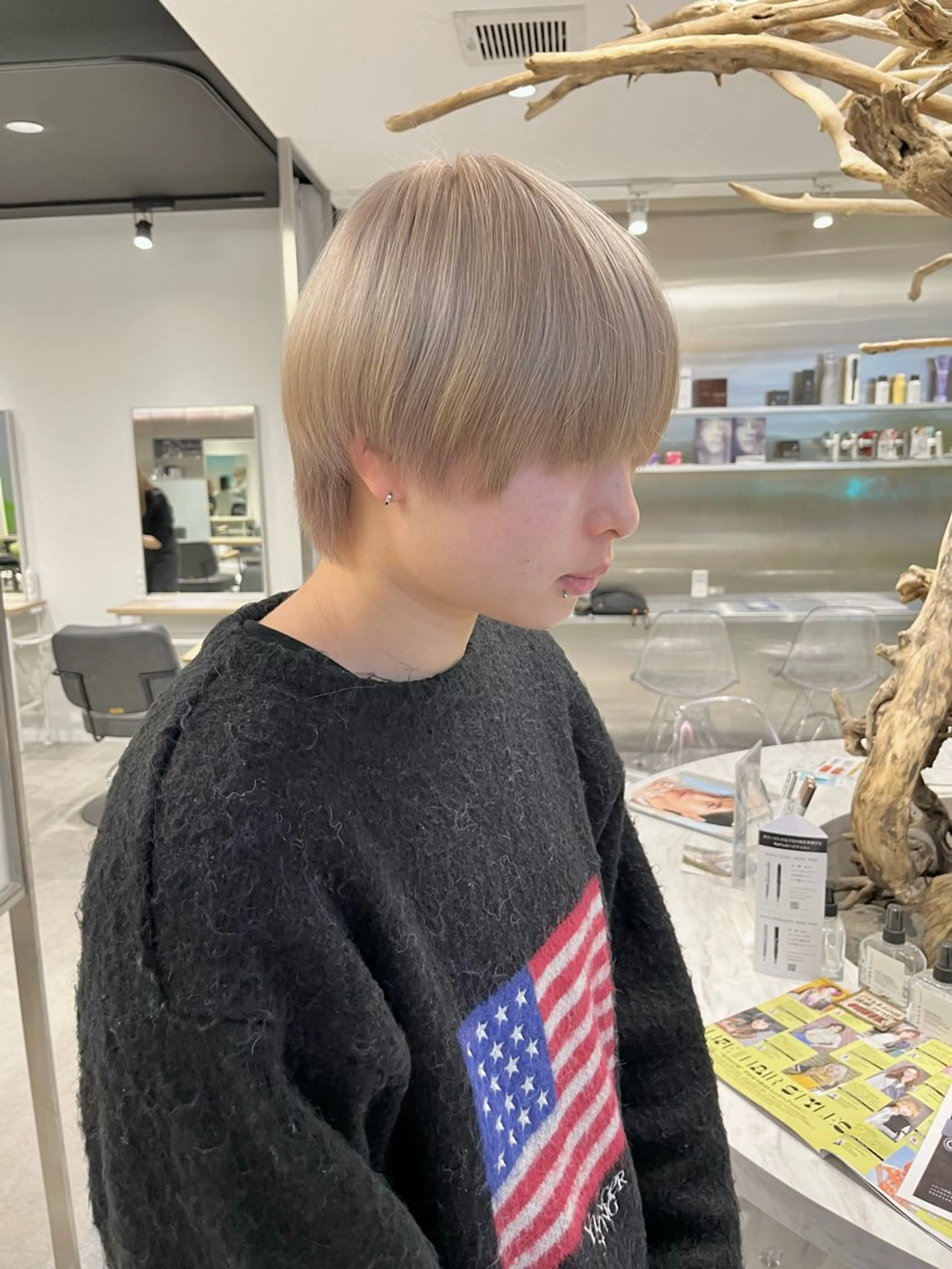 ショート カラー メンズ メンズメッシュ メンズパーマ メンズツイストパーマ 波巻きパーマ メッシュ ヘアカラー フェザーショート⚡️ REONのヘアスタイル