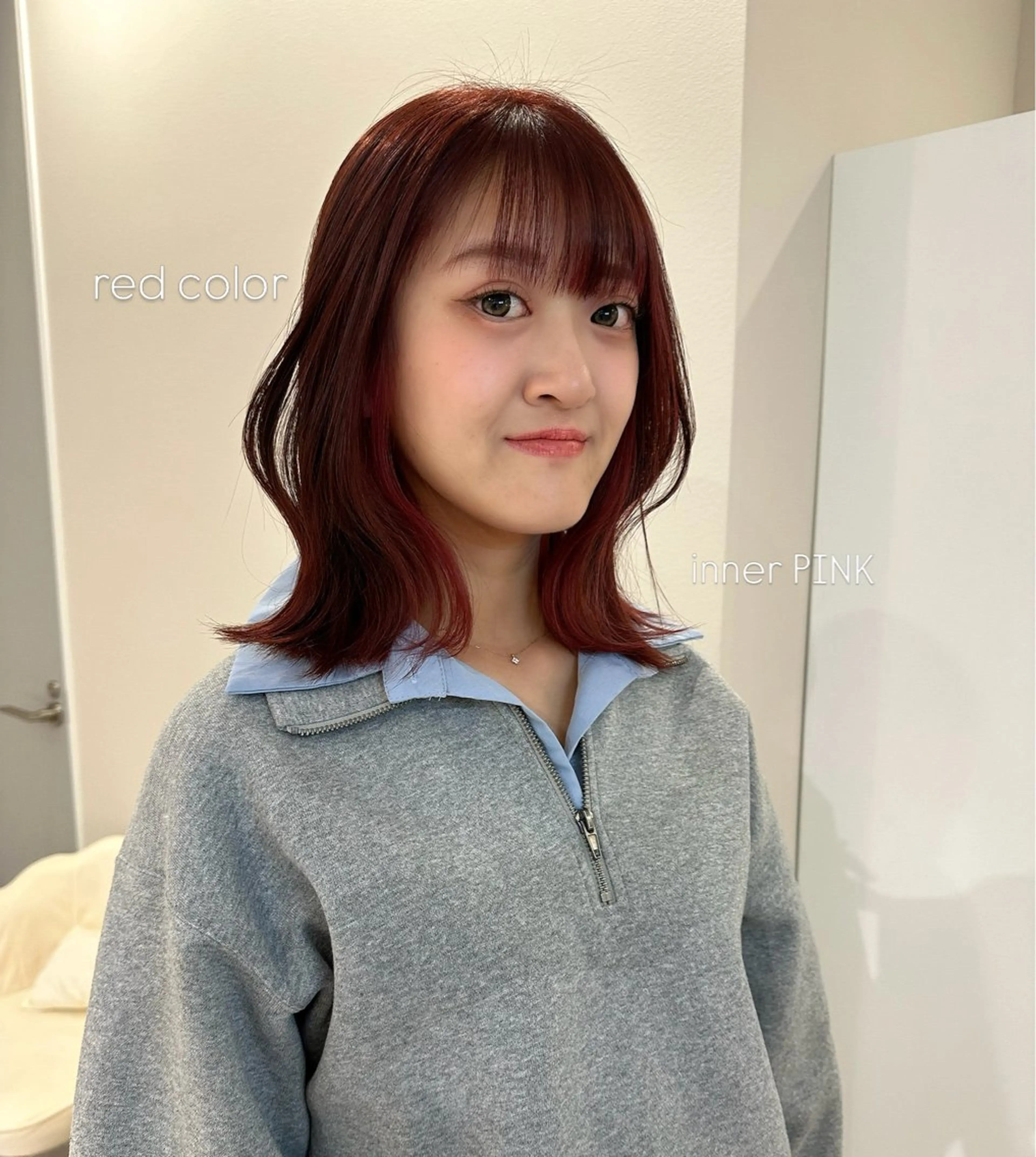 ミディアム カラー ブリーチ ブリーチなしカラー カット ヘアカラー トリートメント NAKAHARA TSUKUSHIのヘアスタイル