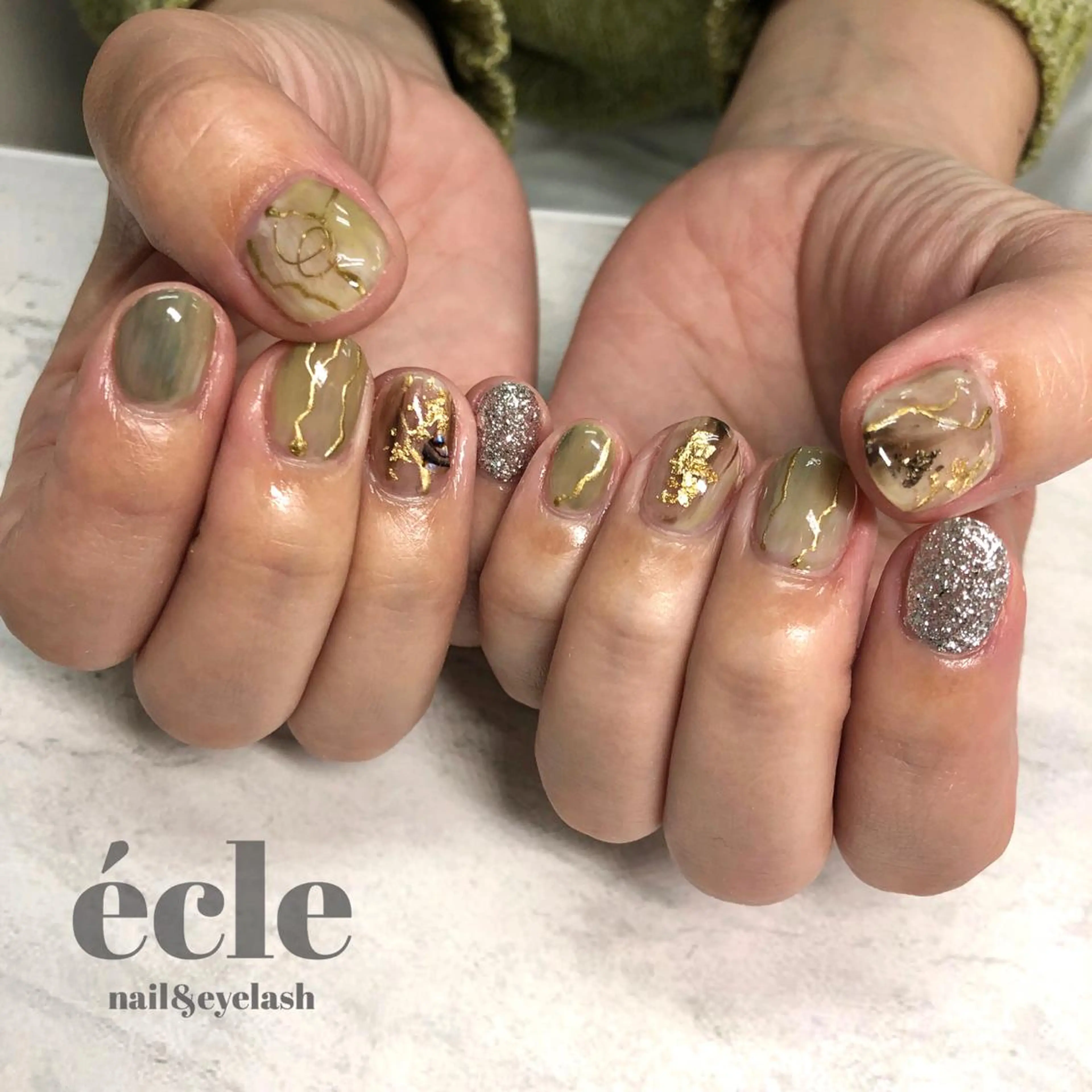 ネイル アートネイル 持ち込み écle nail&eyeのネイルデザイン