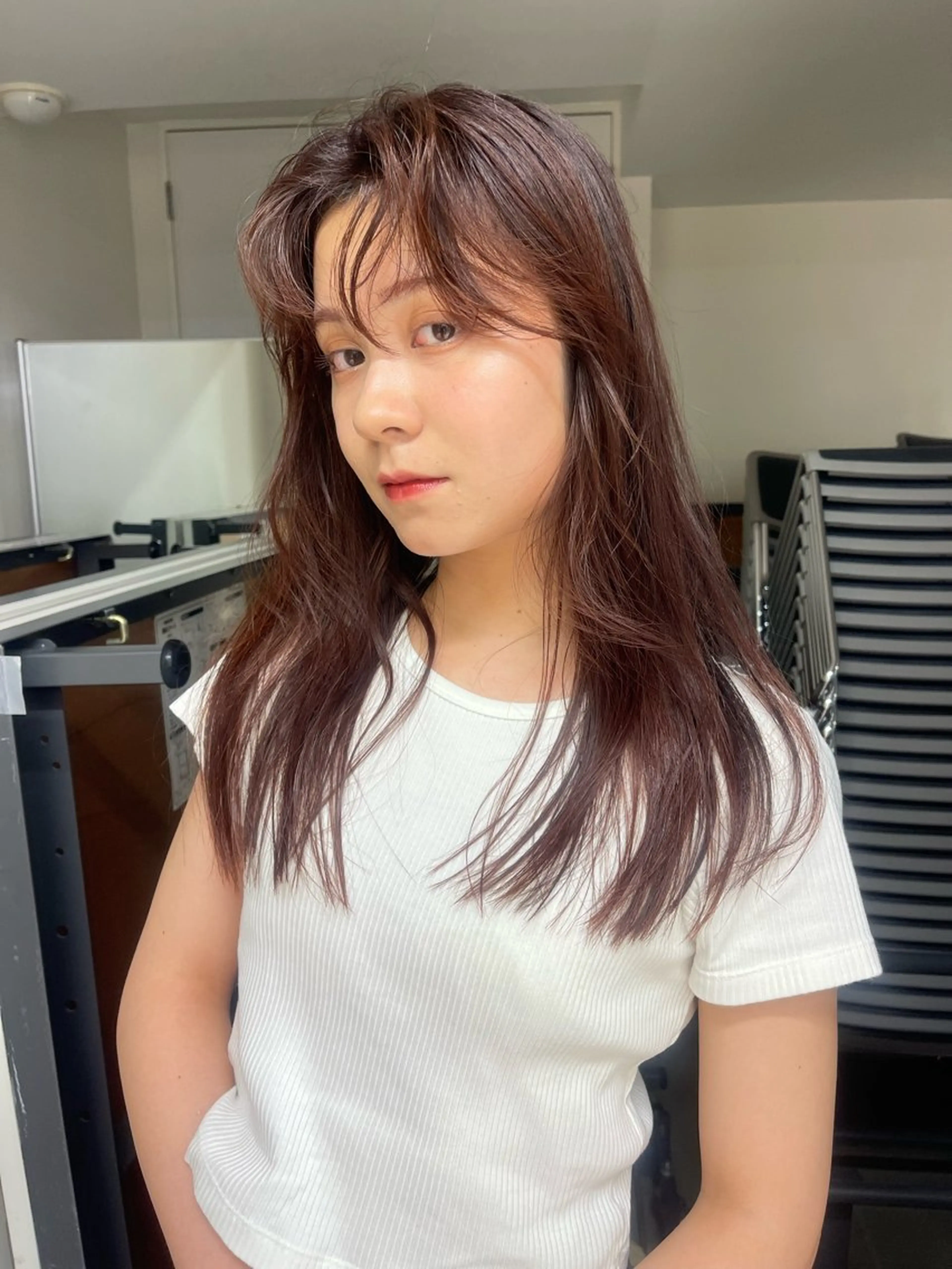 ロング 顔まわりレイヤー/ bob及川亜沙美のヘアスタイル