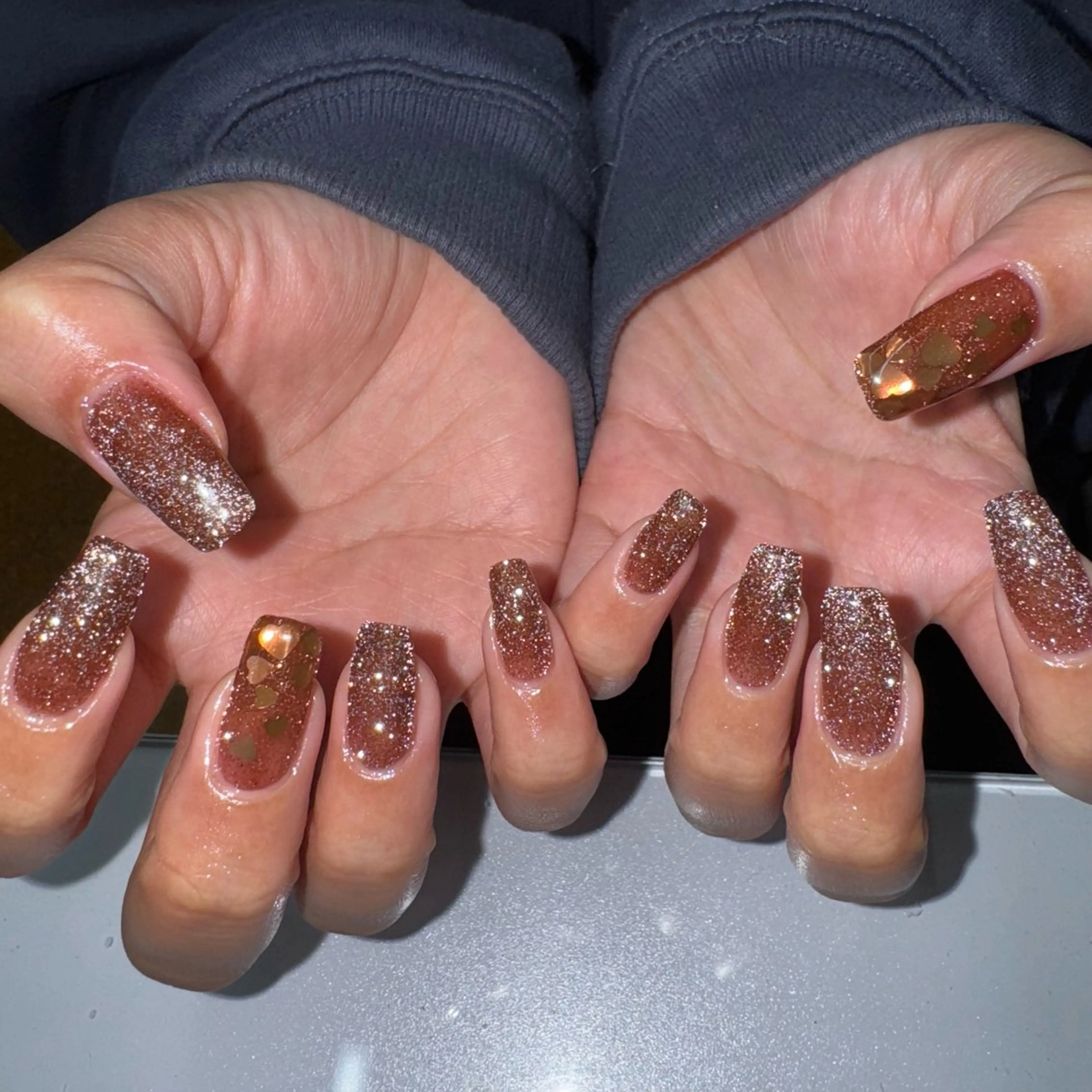 ネイル フラッシュネイル ハート Sant Esperanzaのネイルデザイン