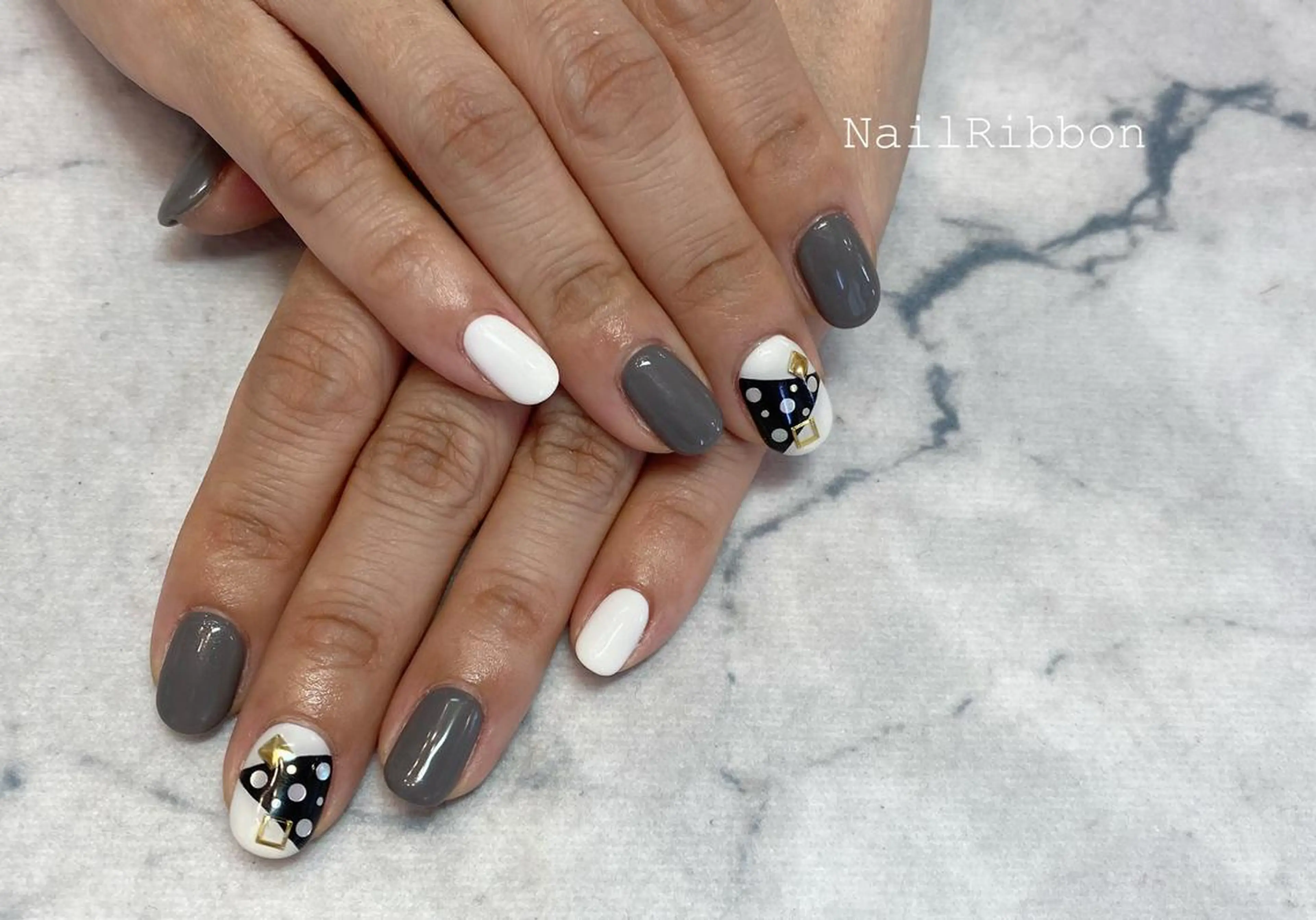 ネイル ハンドネイル ネイルリボン 石田のネイルデザイン
