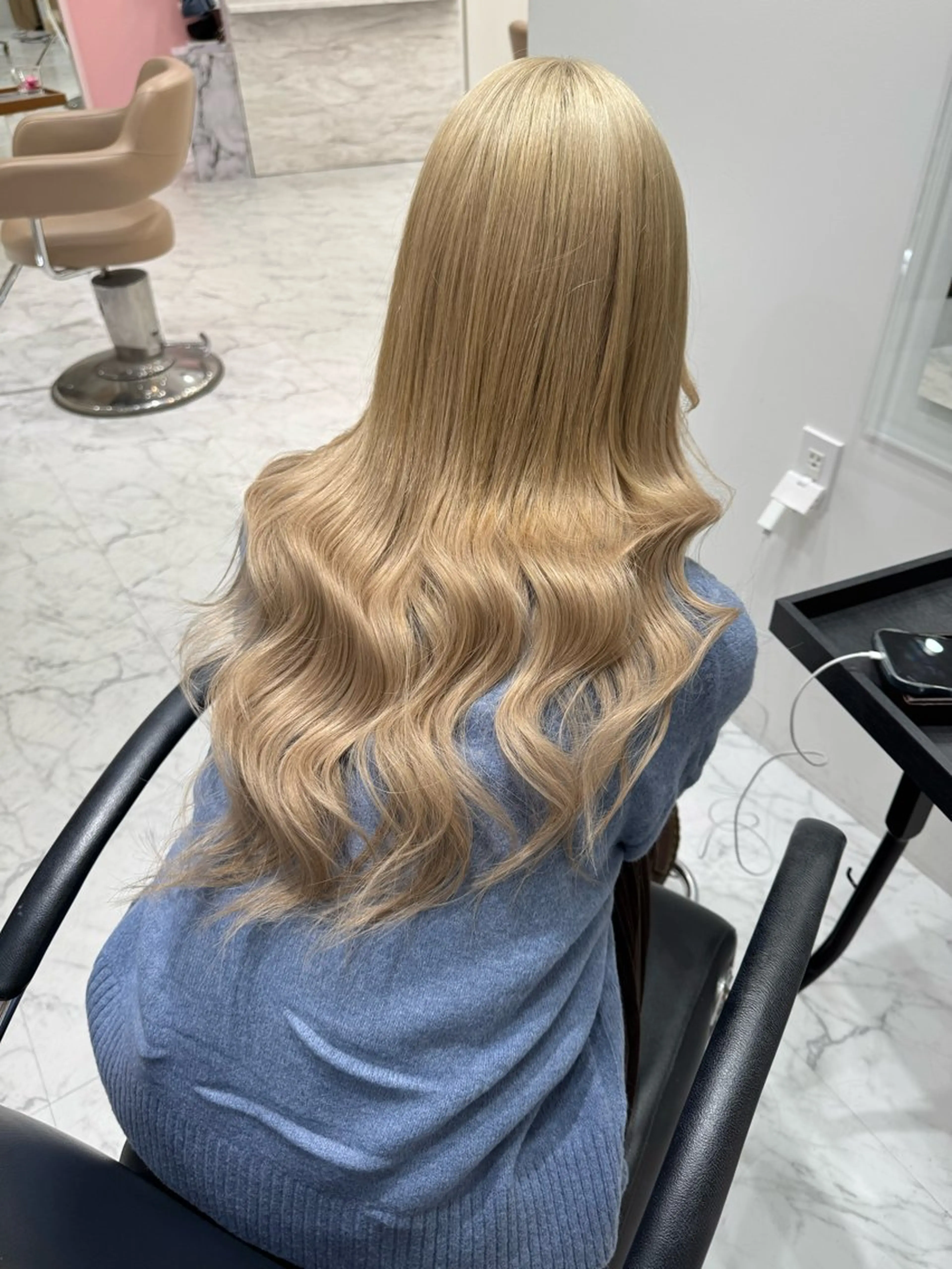 セミロング シールエクステ エクステ 韓国風ヘア 濱川響太レディース カットモデルのヘアスタイル