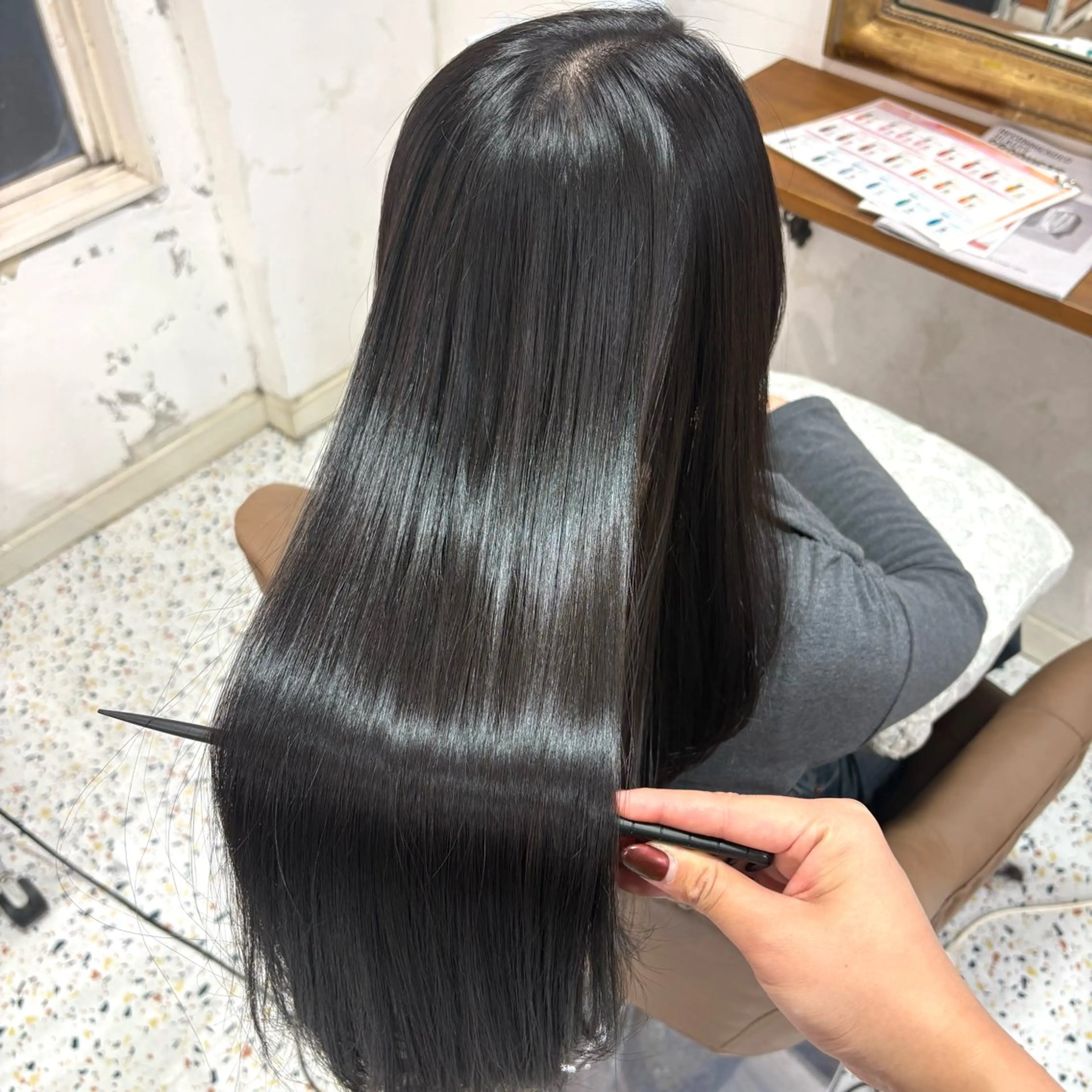 ロング カット 縮毛矯正 クセ/うねり改善/ 縮毛矯正🫧ゆりのヘアスタイル