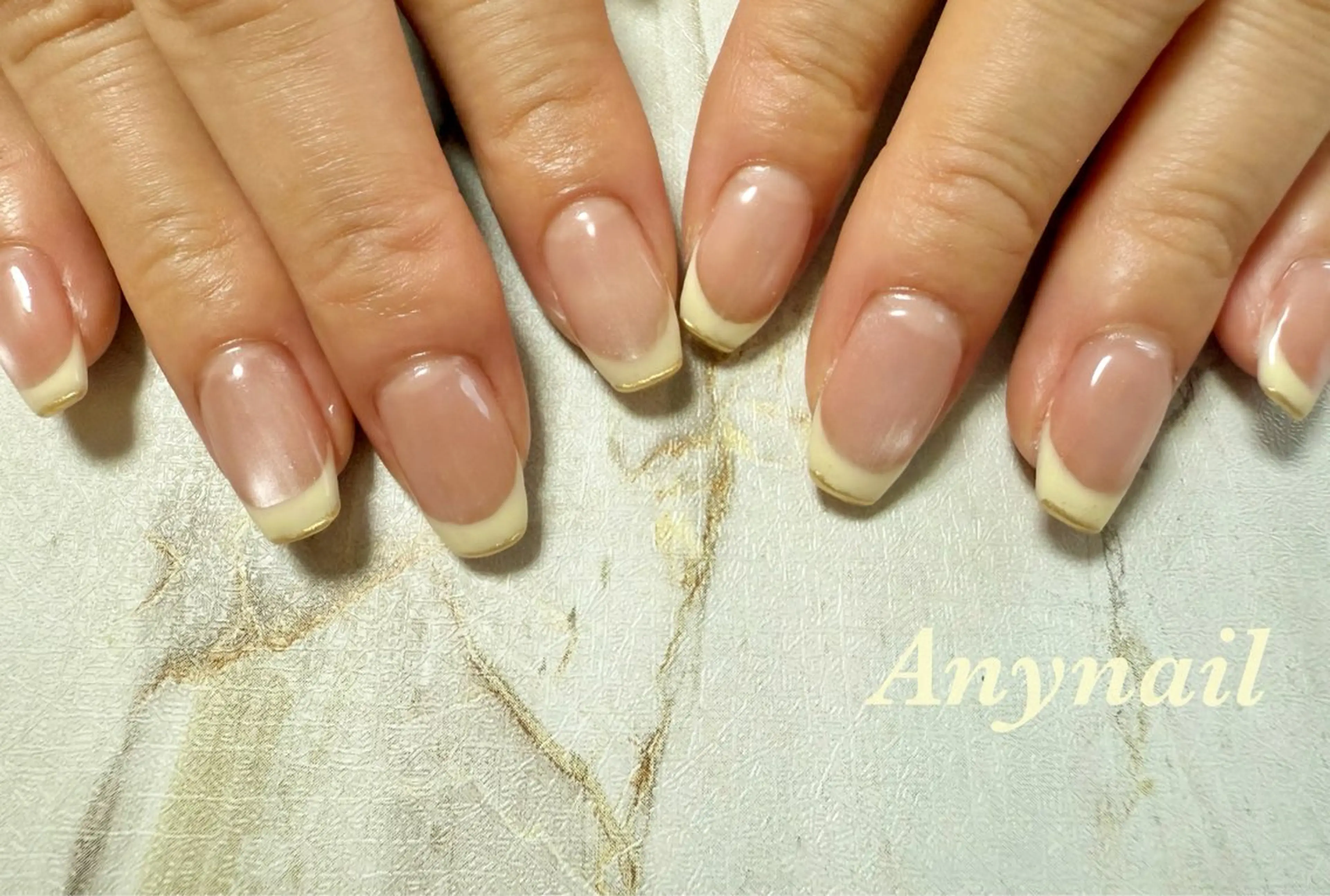 ネイル ブルー フレンチネイル マグネットネイル ミラーネイル ハンドネイル 岩澤 恵子のネイルデザイン