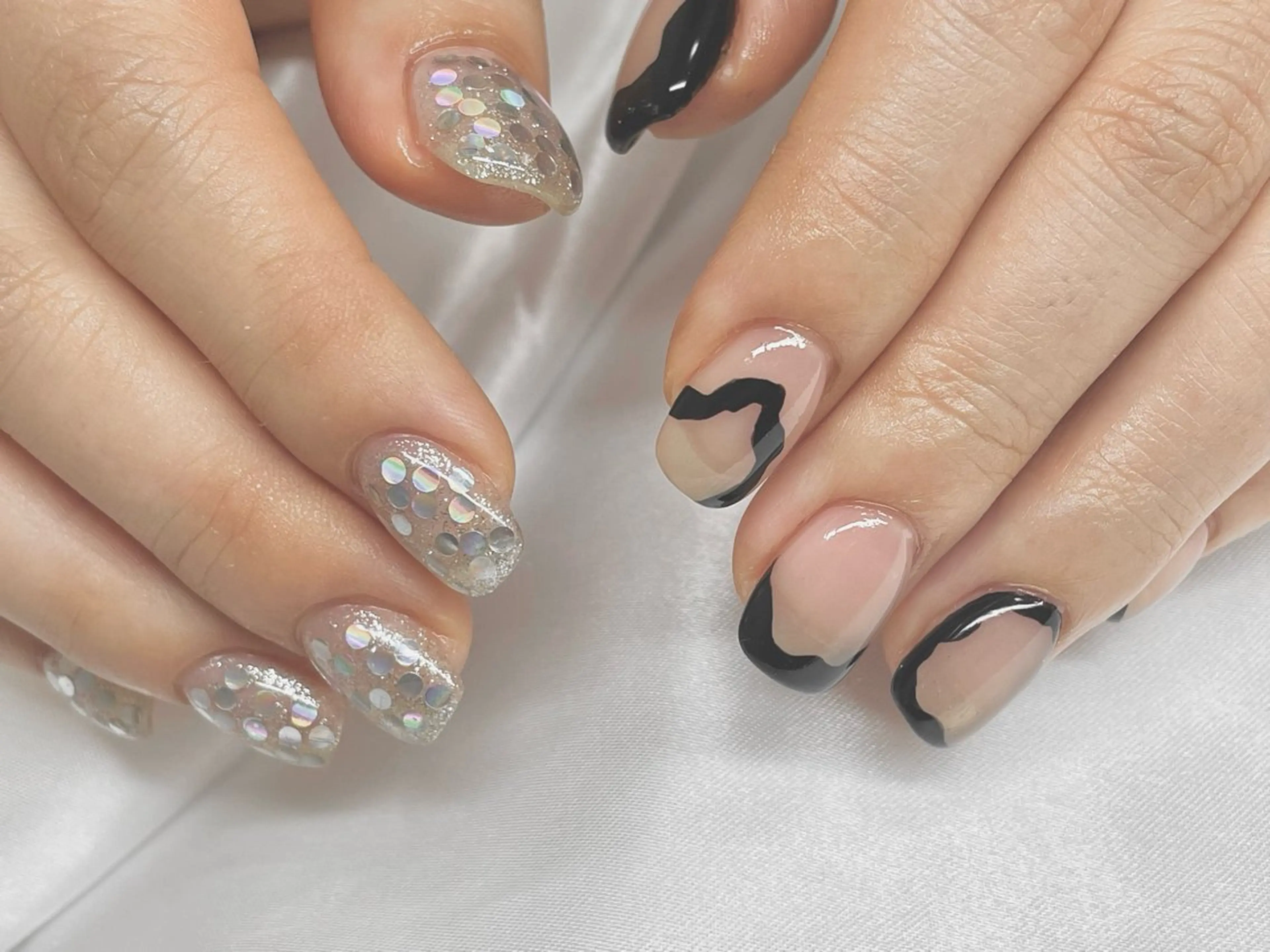 ネイル アートネイル キラキラネイル ニュアンスネイル 宮當 絵里果のネイルデザイン