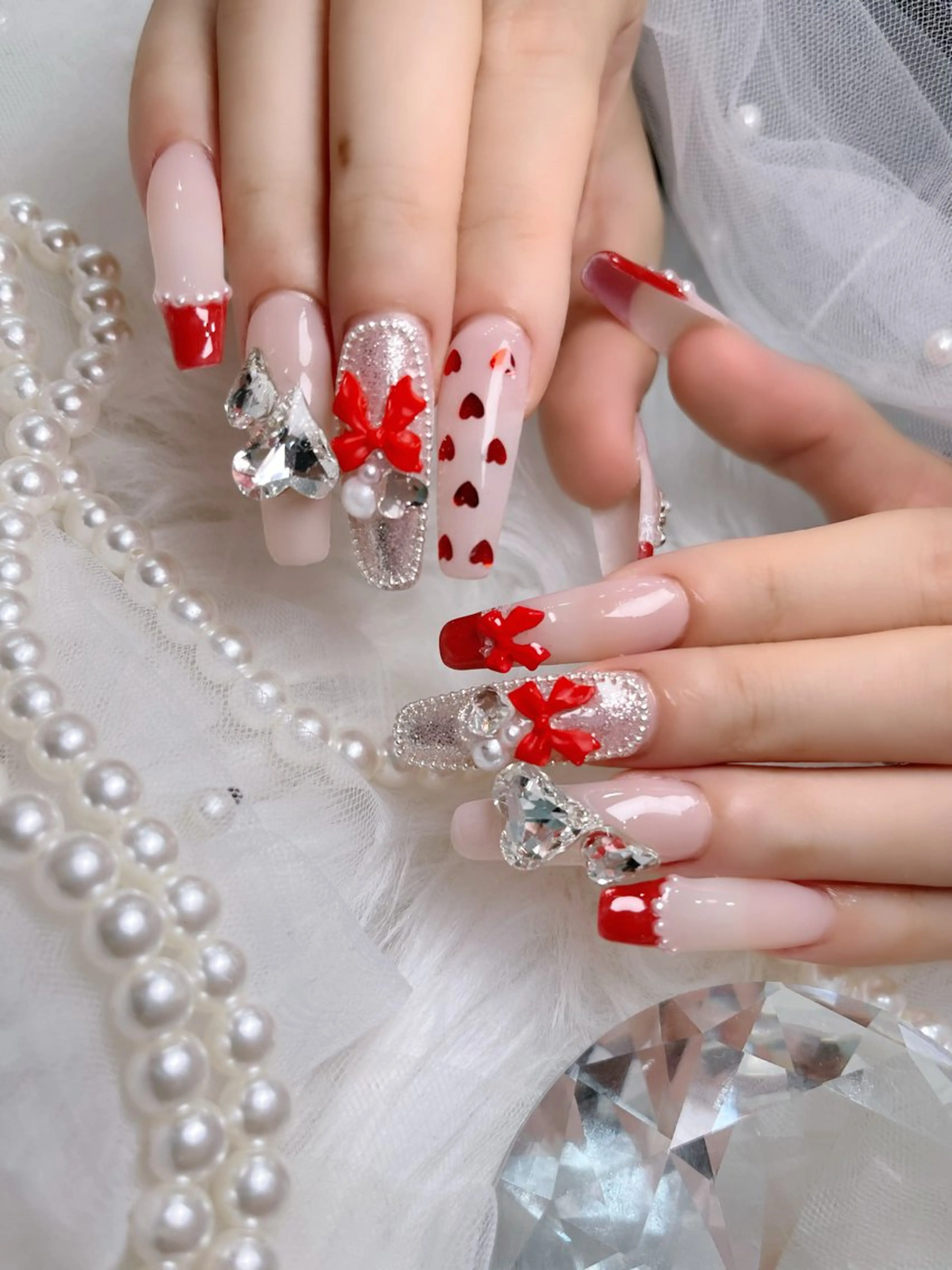 ネイル オーロラネイル 長さ出し フラッシュネイル 韓国ネイル ロングネイル icy nail 葵のネイルデザイン