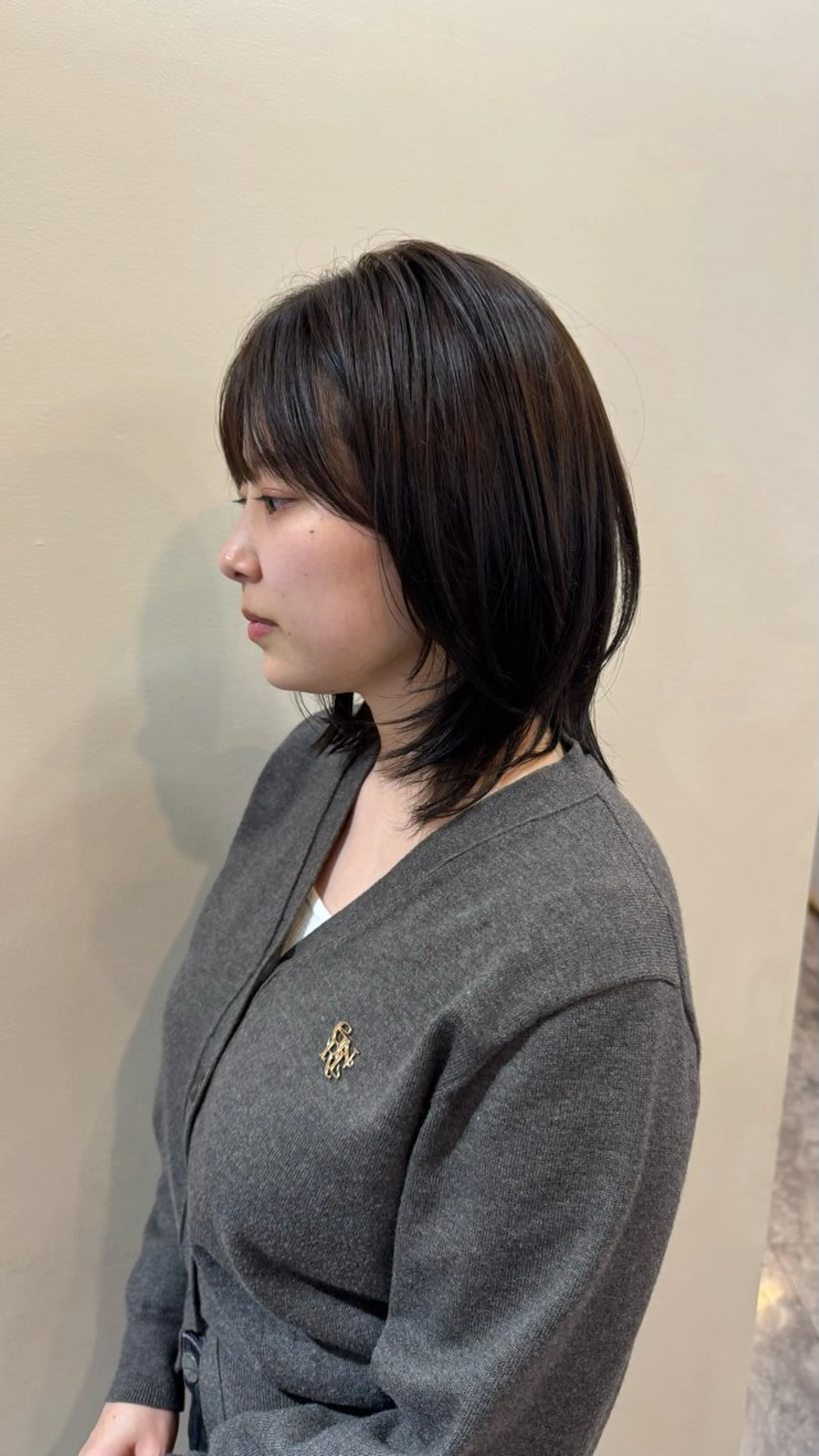 ミディアム カット ヘアカラー トリートメント SALOWIN二子玉川South店所属・AYANO /レイヤー/オリーブのヘアスタイル