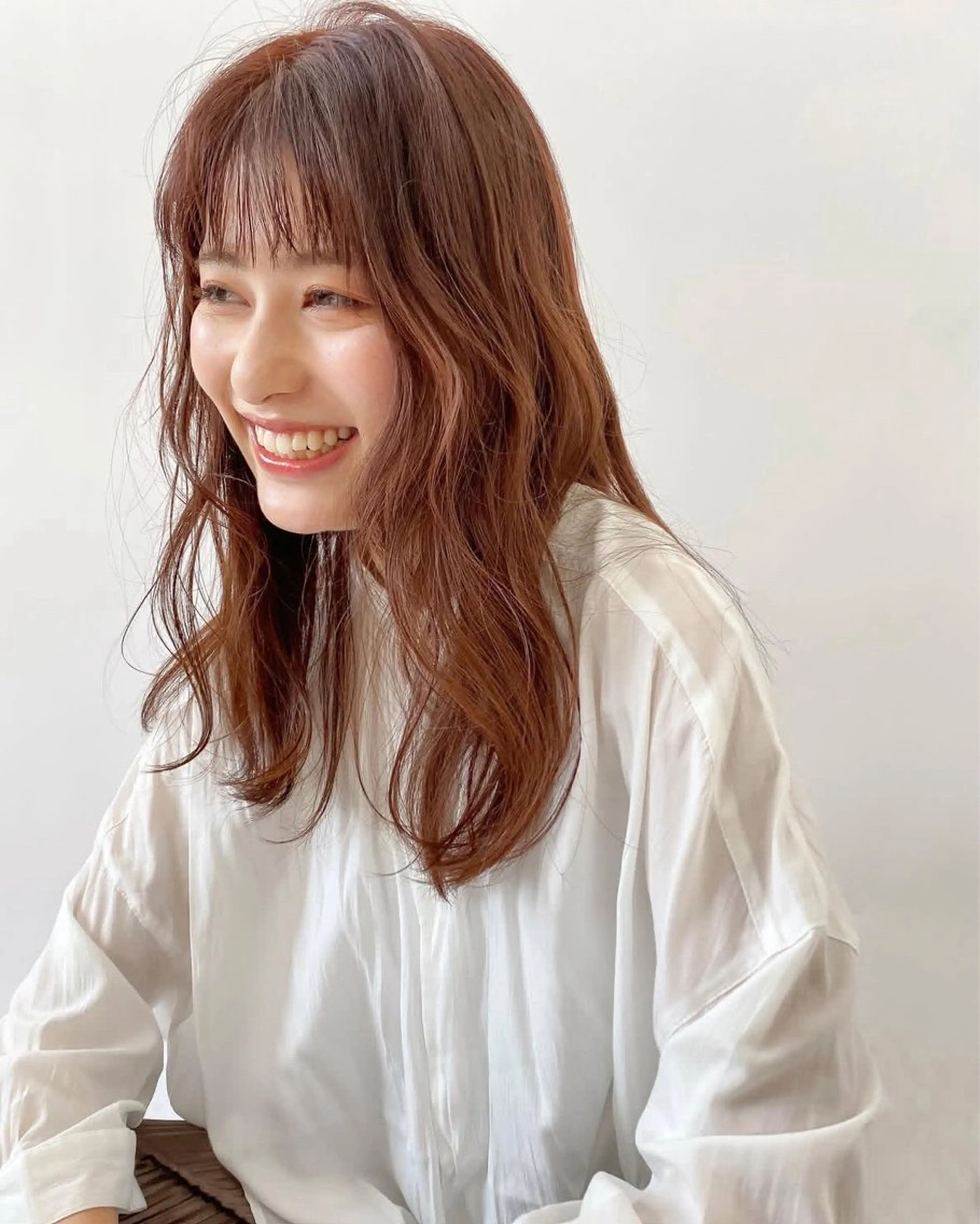 セミロング カラー 透明感カラー ハイライトカラー ハイライト ヘアカラー トリートメント 🖤顔まわり 盛れヘア⟡アズサ🖤のヘアスタイル