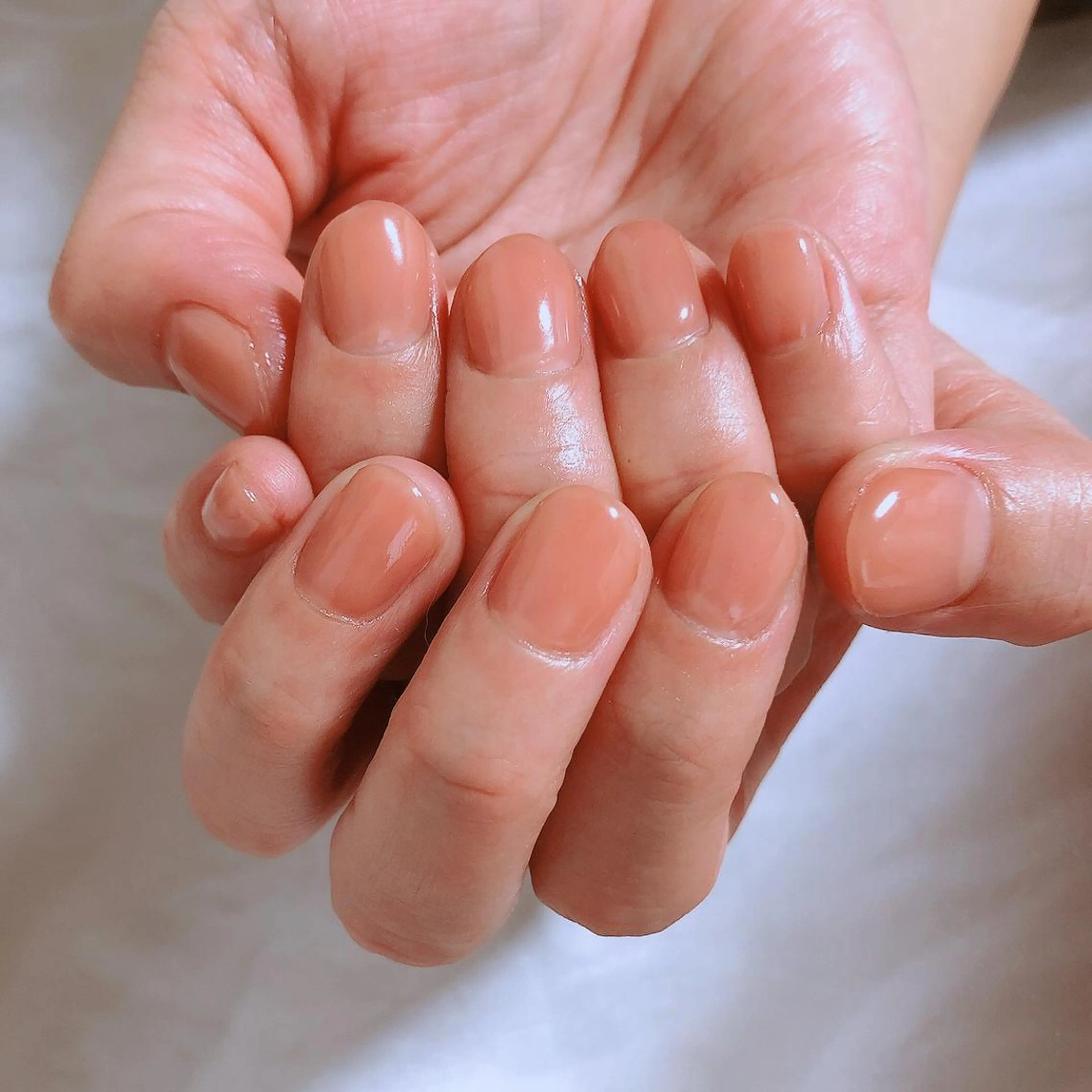 他店オフ　ショートネイル　ワンカラーの写真