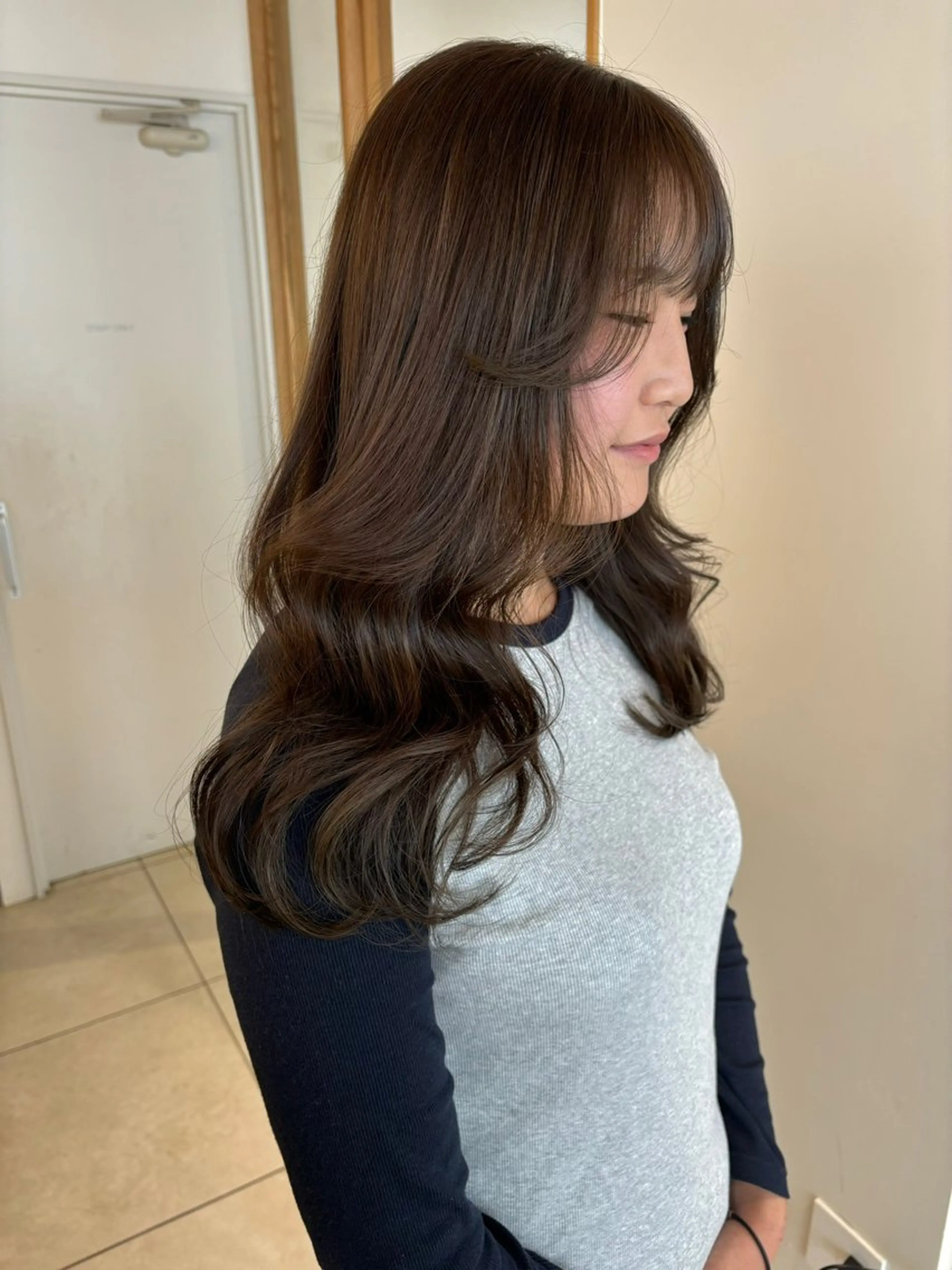 セミロング カラー ヘアアレンジ ブリーチ 透明感カラー ブリーチなしカラー アイブロウリフト/ 美髪/maho🌸のヘアスタイル