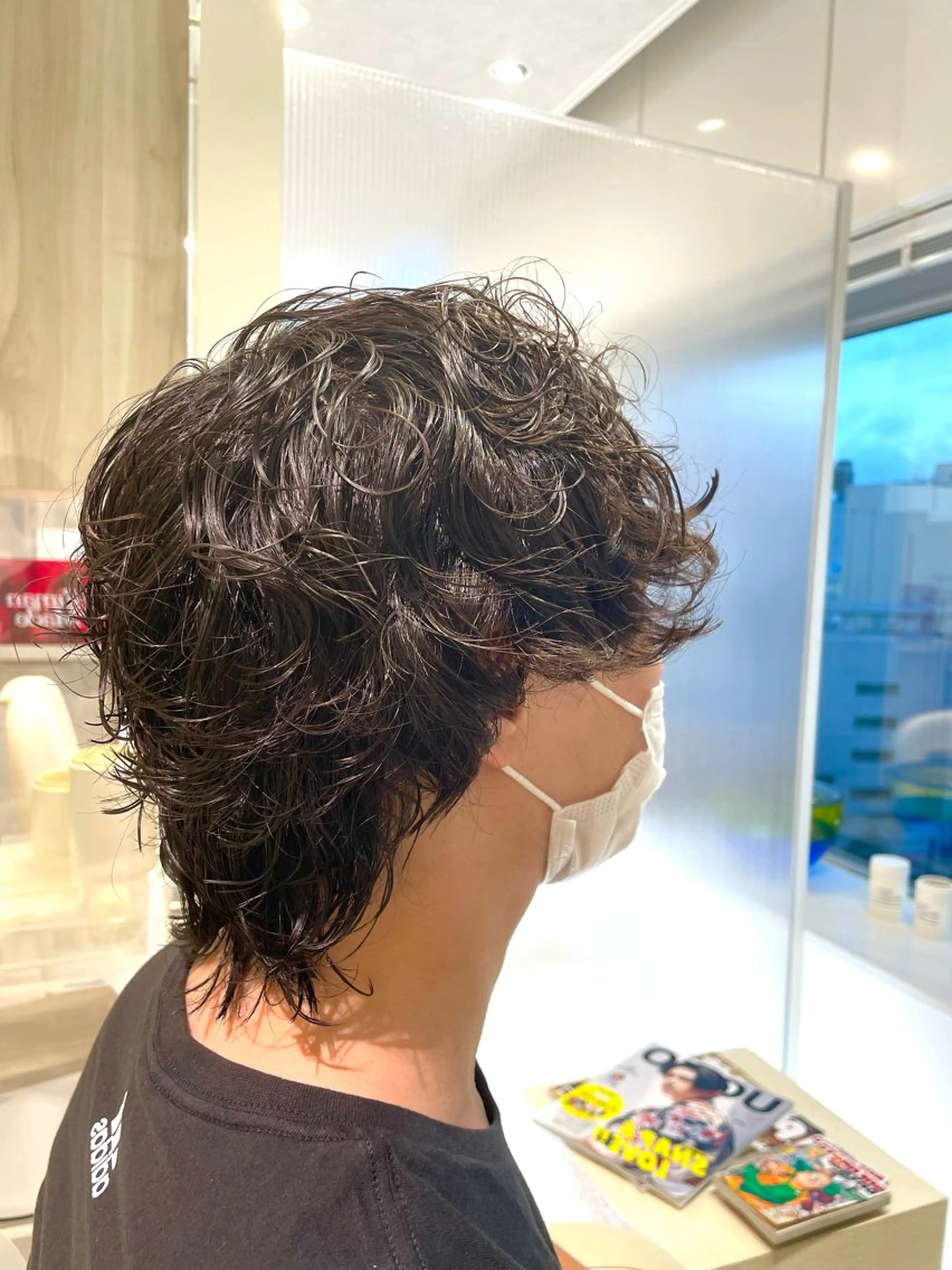 パーマ メンズ メンズパーマ メンズウルフカット ウルフカット スパイラルパーマ 長町/酸性ストレート /曲がる縮毛矯正のヘアスタイル