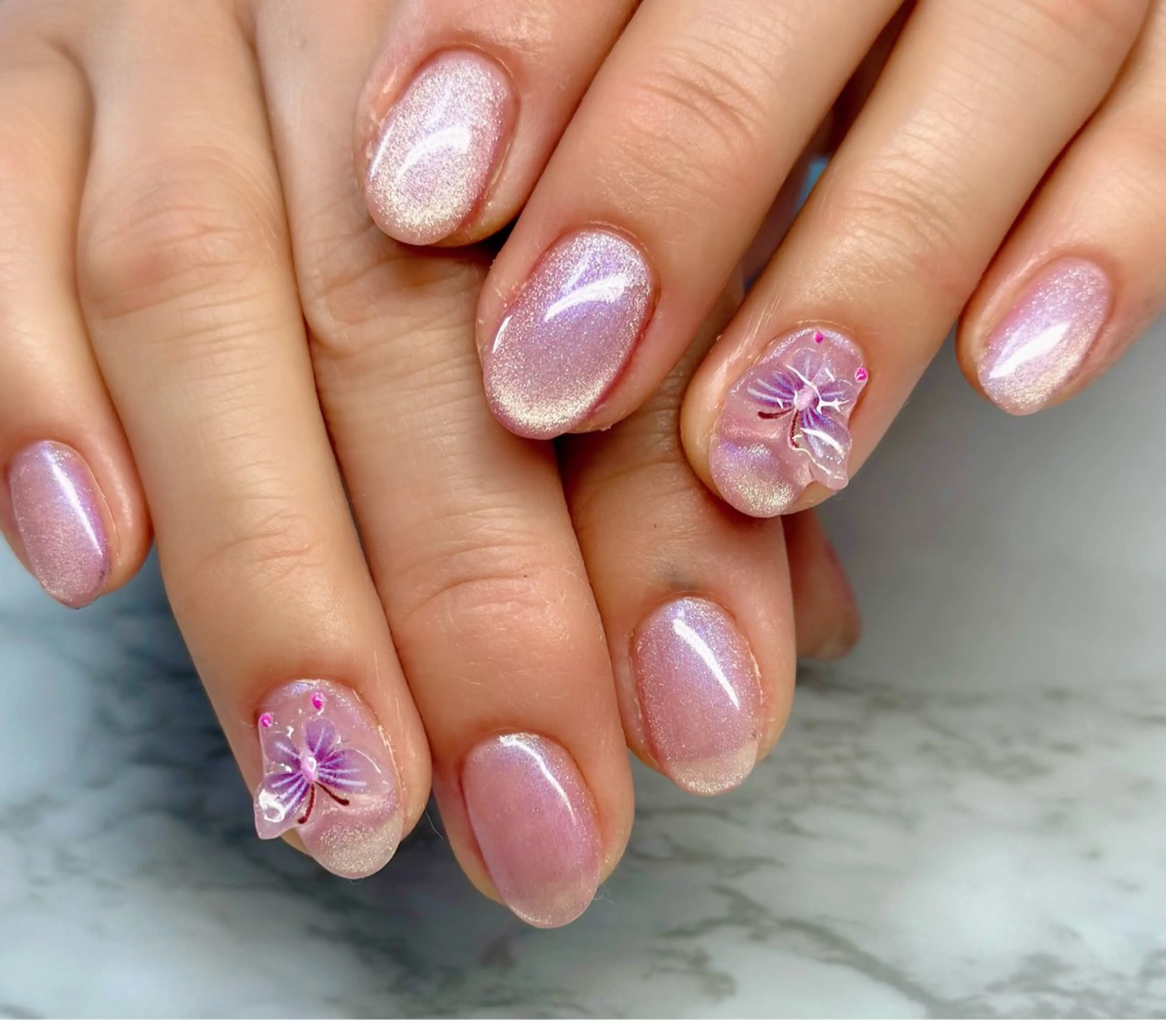 ネイル ラメ(グリッター) マグネットネイル ニュアンスネイル 春ネイル M.N_ nailのネイルデザイン