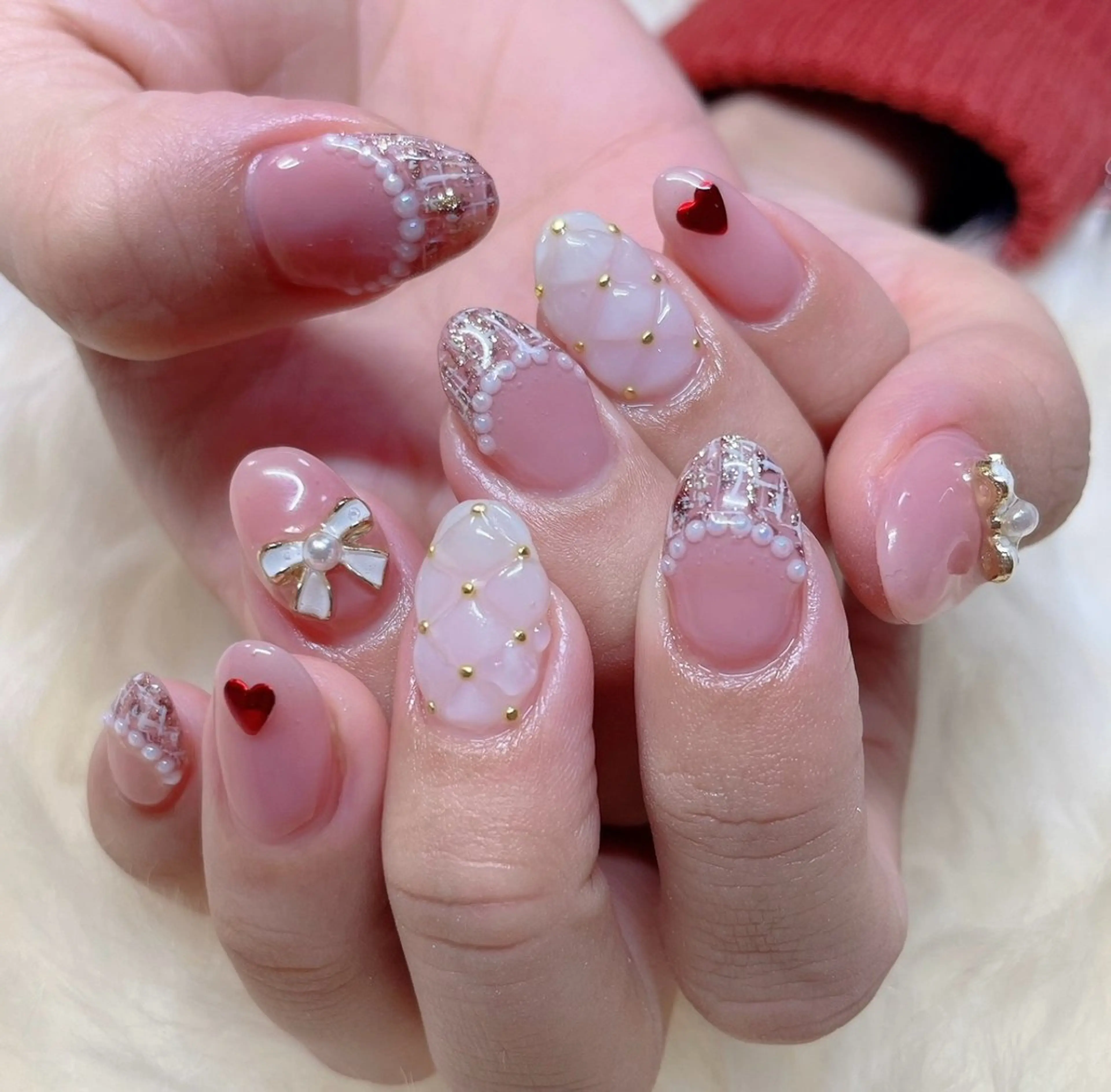 ネイル アートネイル オーロラネイル チークネイル 長さ出し フラッシュネイル misun_ nailのネイルデザイン