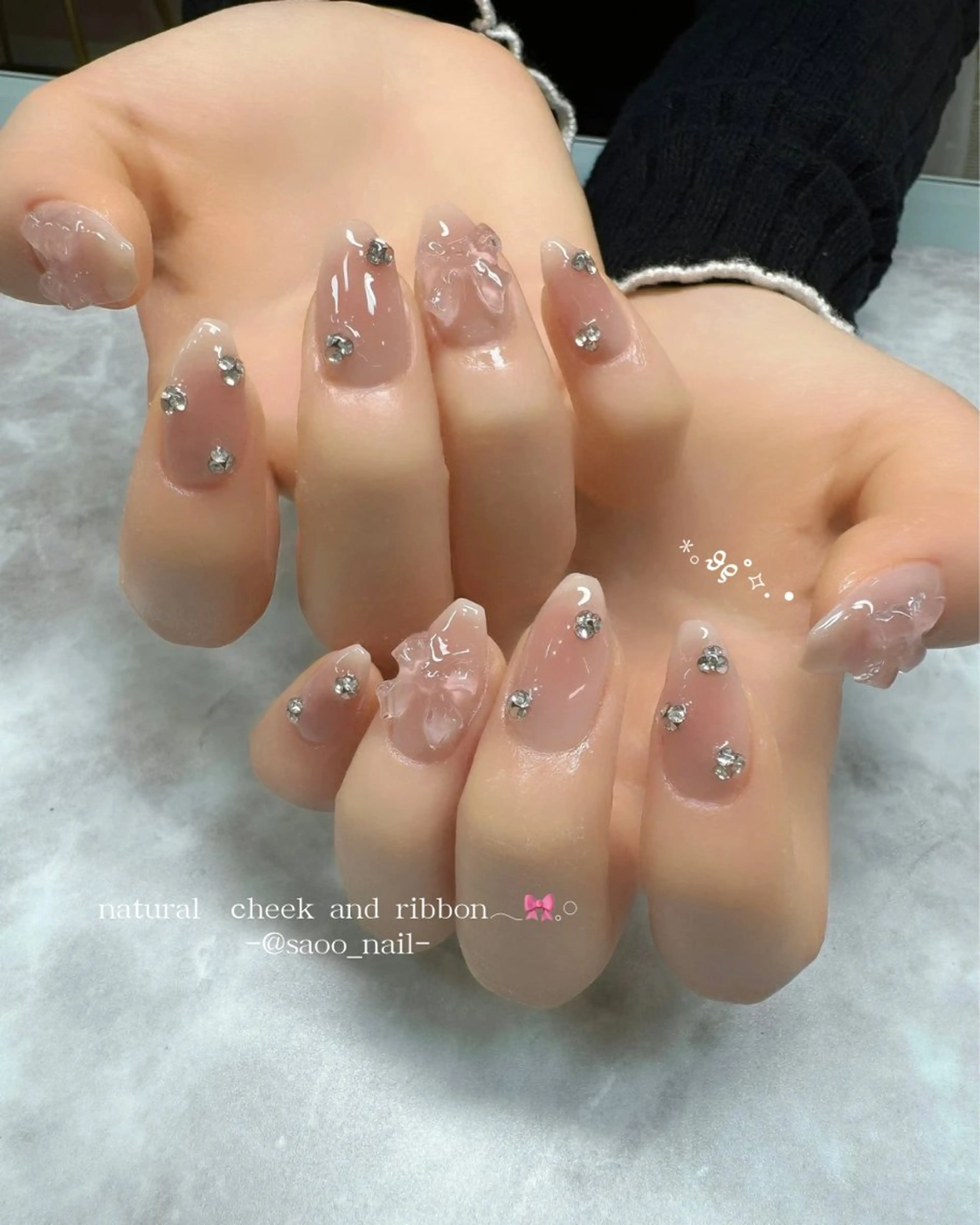 ネイル ハンドネイル ハンドケア 🎀sao🎀銀座 韓国/ワンホンネイルのネイルデザイン