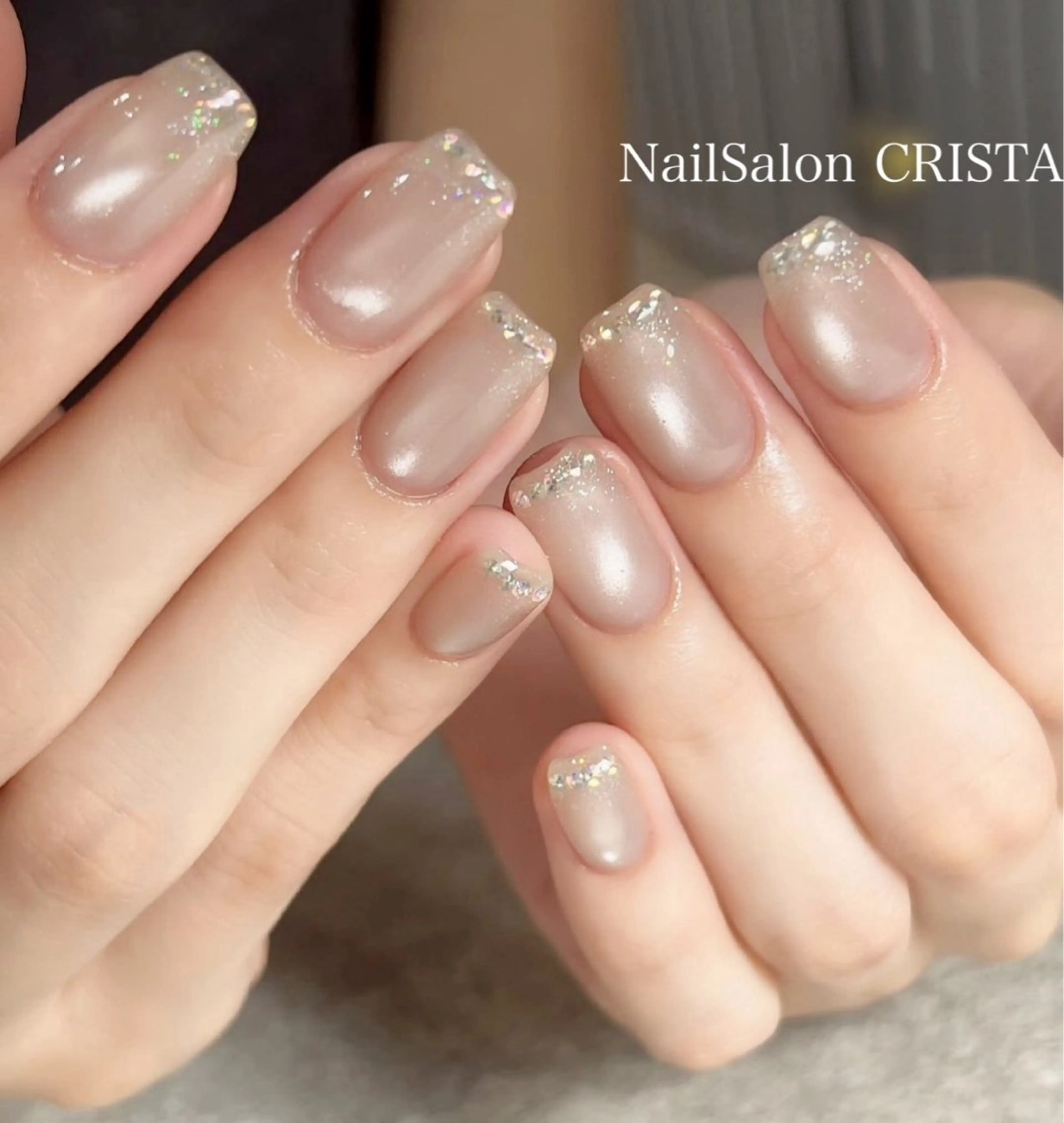 ネイル グラデーション キラキラネイル ラメ(グリッター) ラメグラデーション マグネットネイル ハンドネイル CRISTA chikakoのネイルデザイン