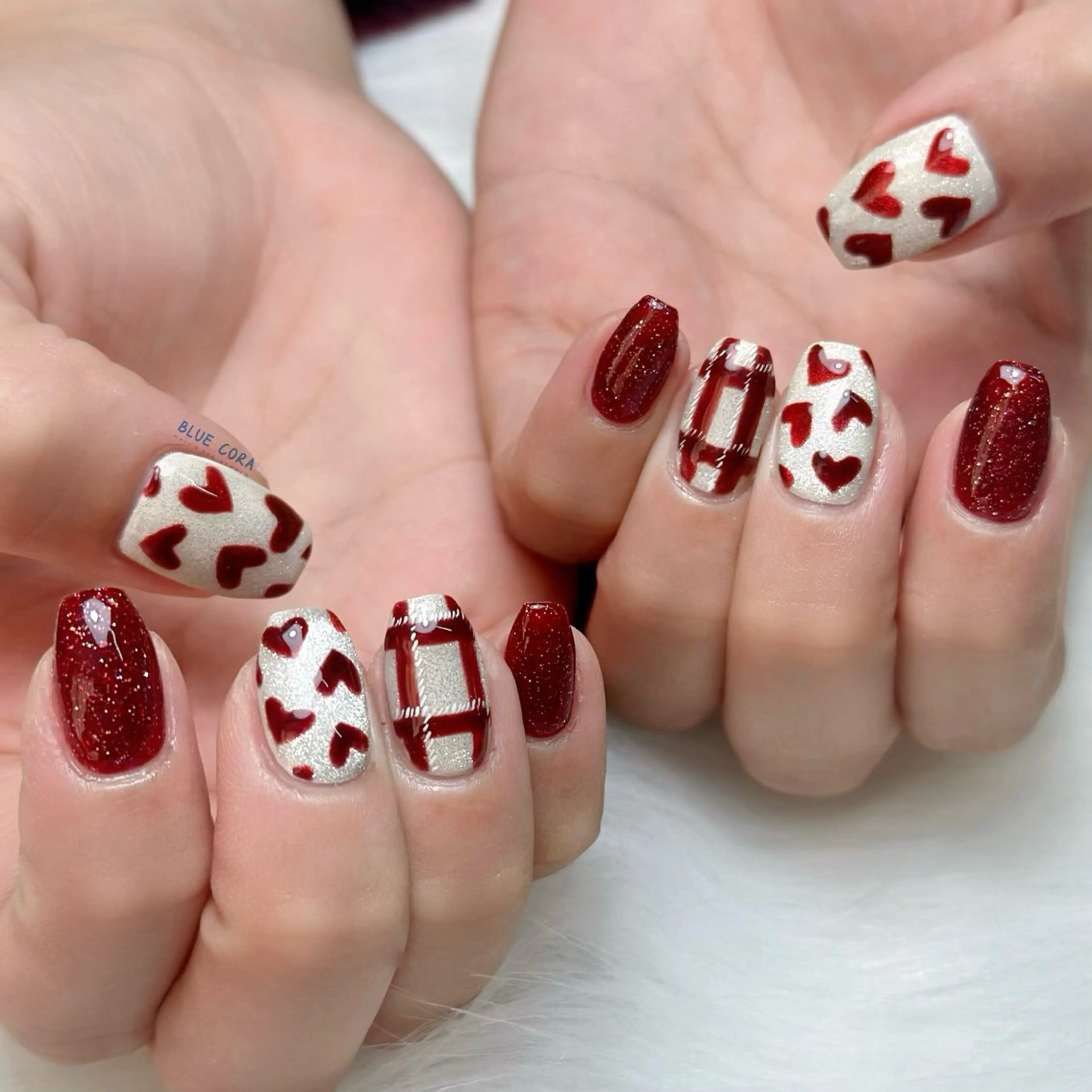 ネイル フラッシュネイル マグネットネイル マットネイル ハンドネイル ハンドケア BLUE CORAのネイルデザイン