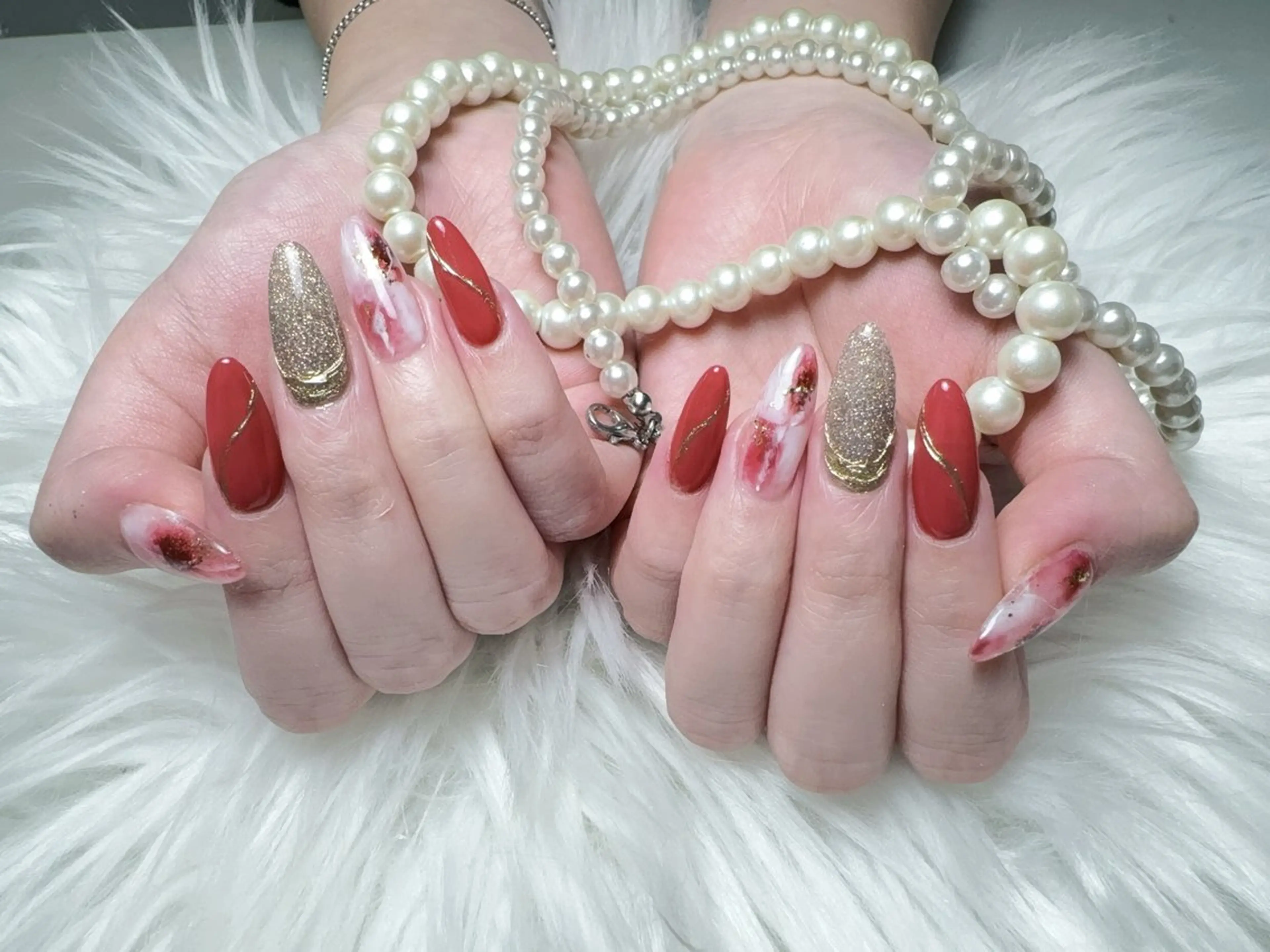 ネイル 長さ出し フレンチネイル ジェルネイル ガラスフレンチ 韓国ネイル HD Studioのネイルデザイン