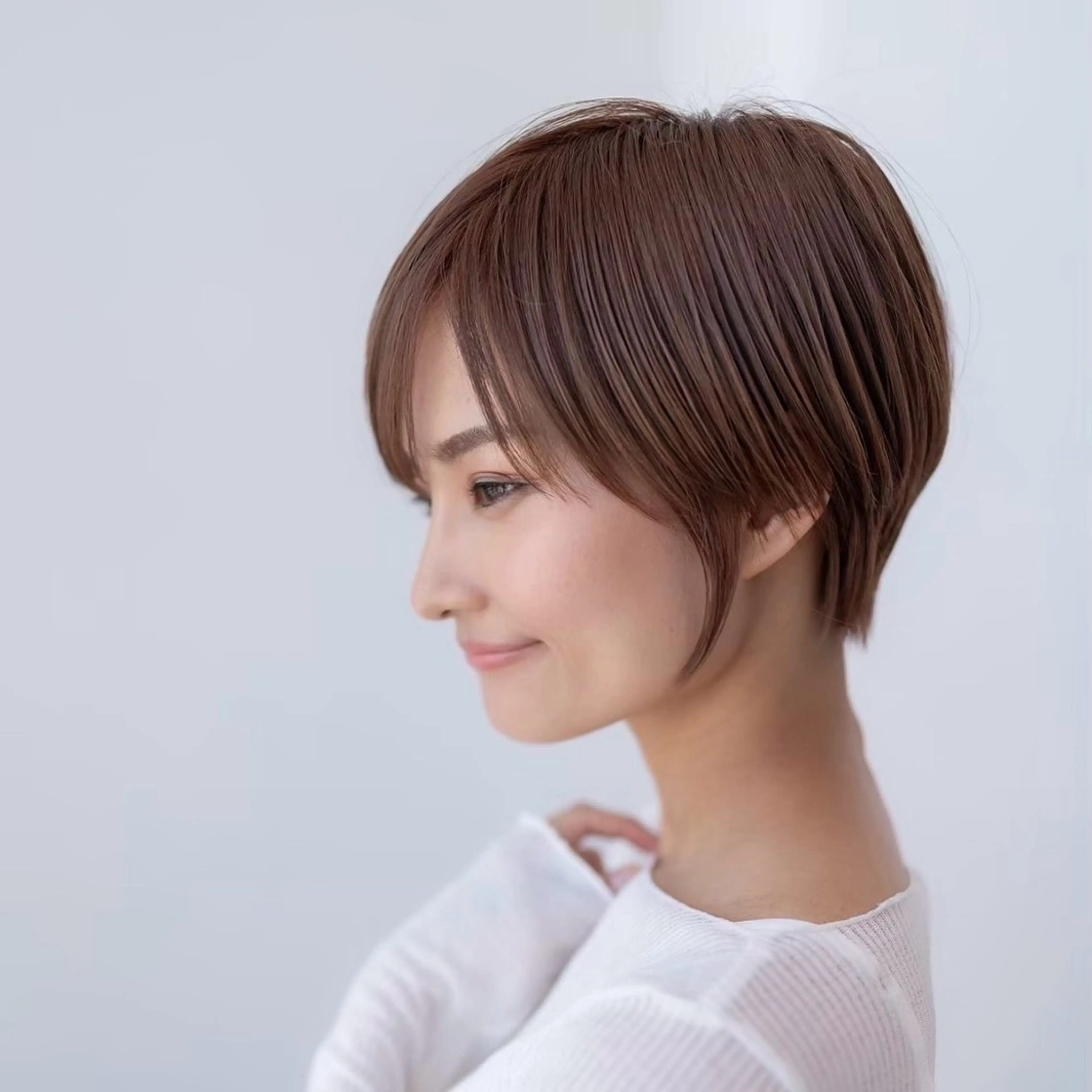 ショート カラー ショートボブ 丸みショート イルミナカラー ボブ 髪質改善 カット ヘアカラー トリートメント 田中航平/渋谷ボブ/ レイヤーボブのヘアスタイル