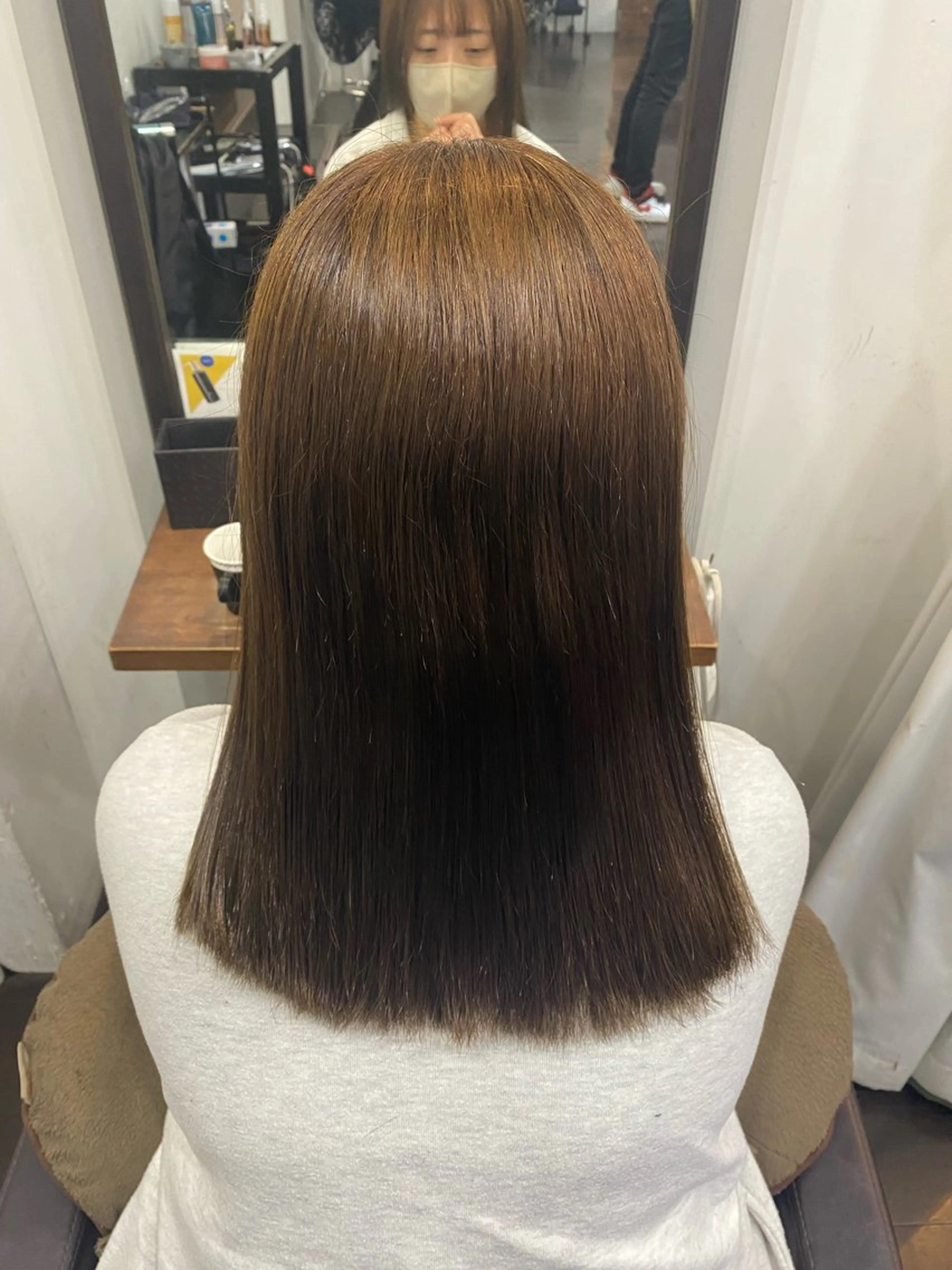 セミロング カラー ヘアアレンジ 🍒ᩚ名駅/艶髪 縮毛矯正/あゆ🍒ᩚのヘアスタイル