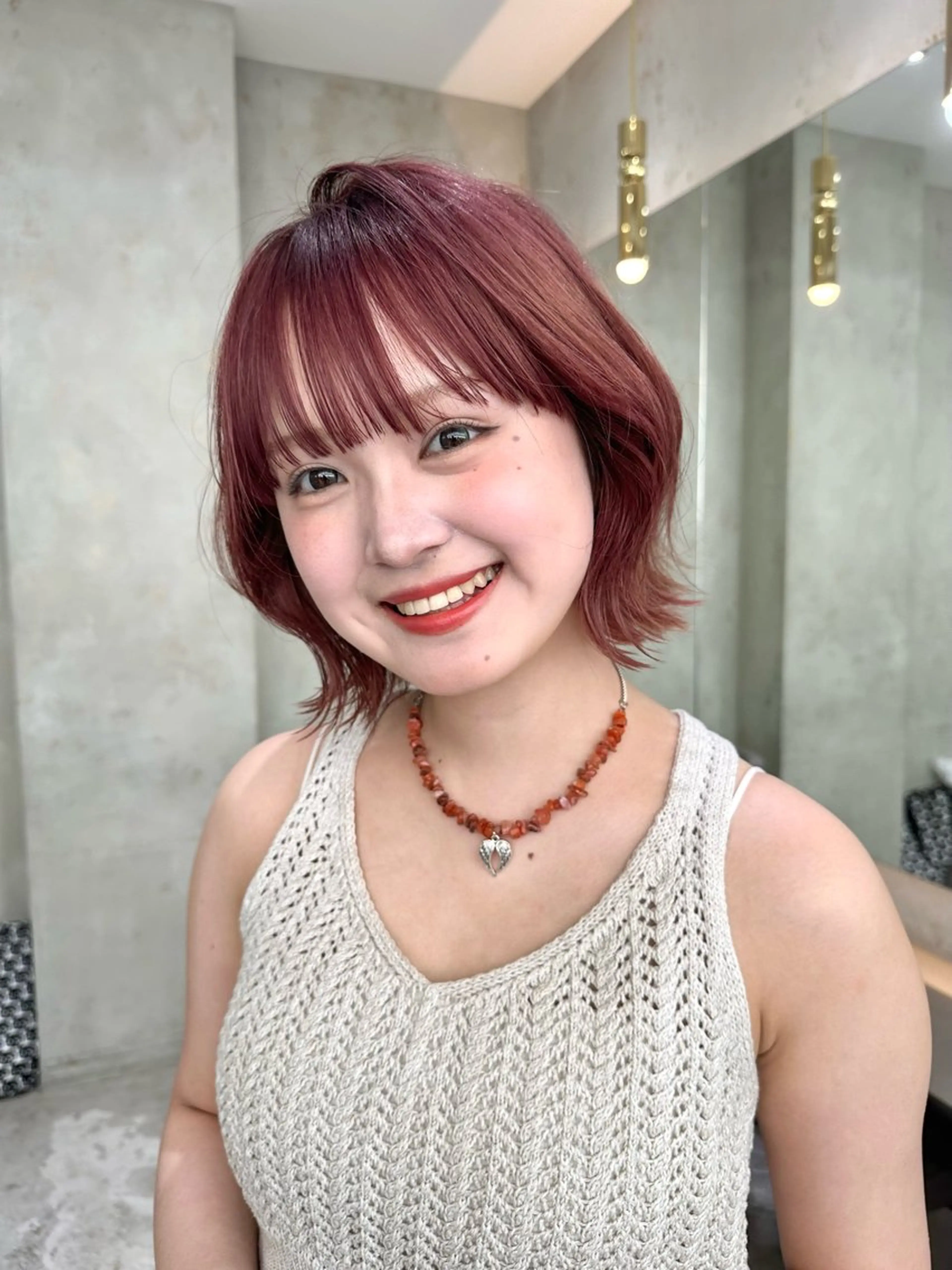 ミディアム カラー 原宿/韓国ボブ /くびれボブ/優希のヘアスタイル