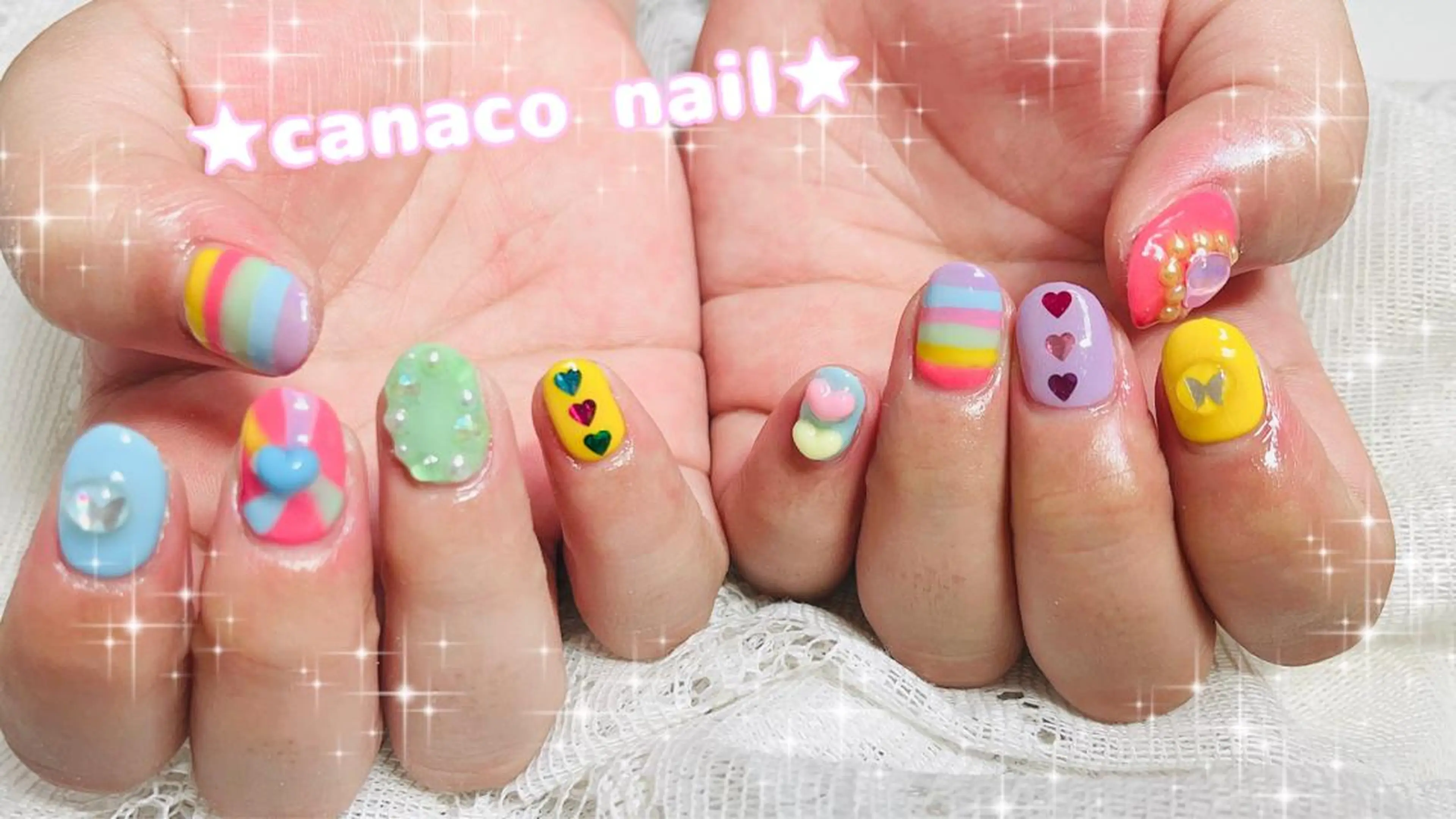 ネイル アートネイル ジェルネイル ハート パラジェル ストーンネイル ハンドネイル ハンドケア Felice所属・ベテランネイル cnc  nailのネイルデザイン