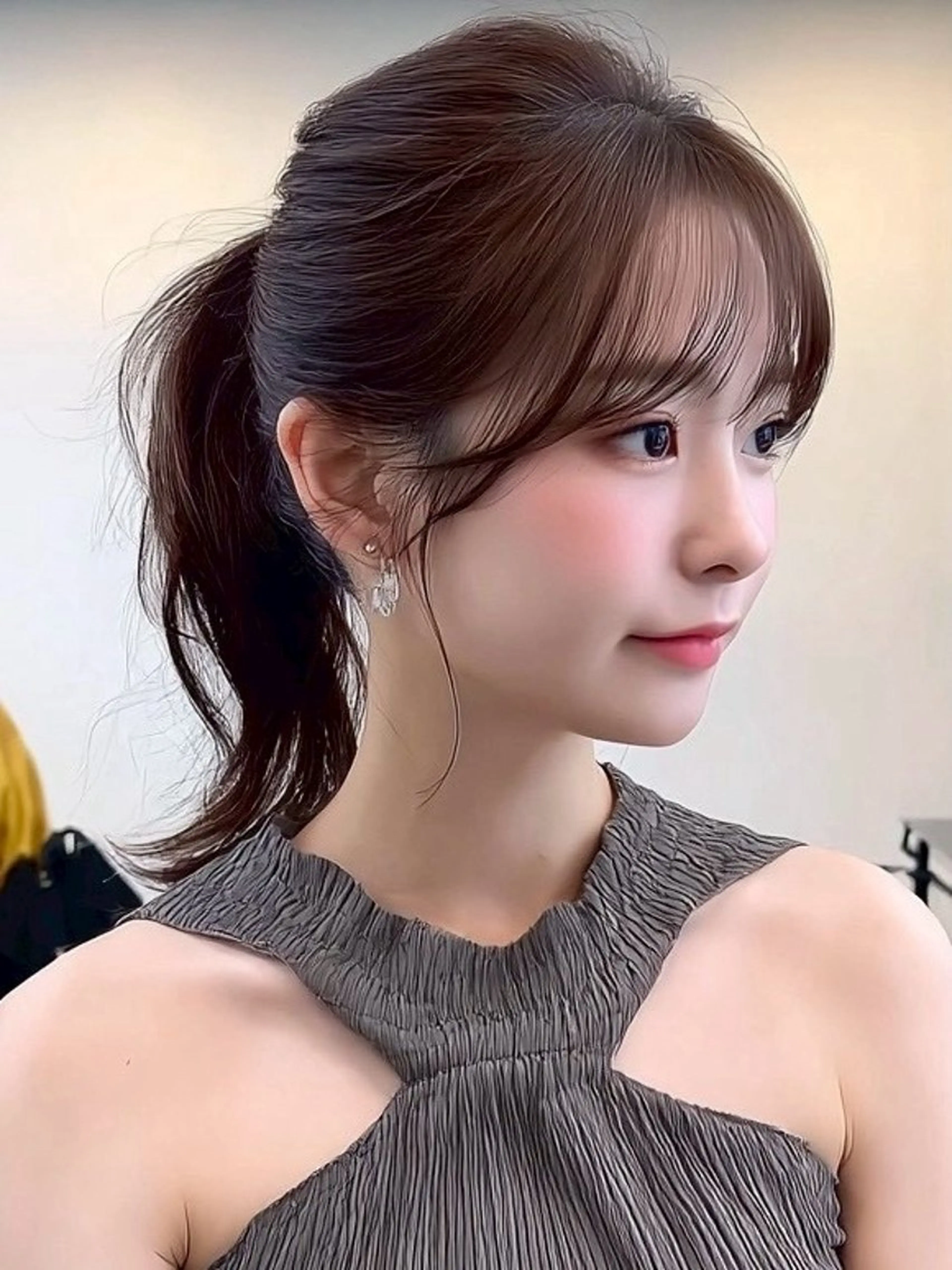 ロング カラー 透明感カラー くびれヘア 顔周りカット ヨシンモリ 韓国風ヘア カット ヘアカラー トリートメント レイヤーカット/ 髪質改善/透カラーのヘアスタイル