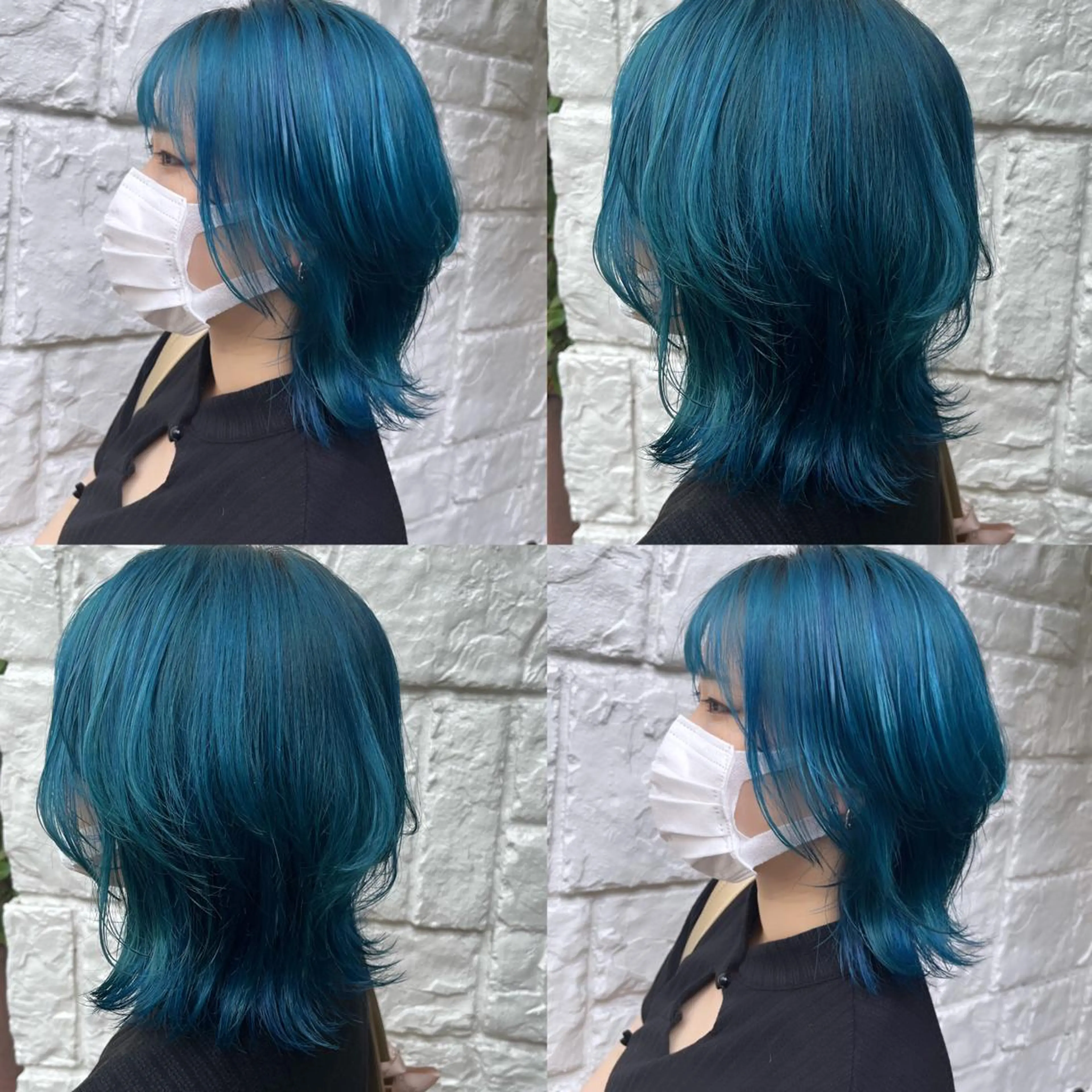 ミディアム カラー アクアカラー ブルーカラー ヘアカラー トリートメント ヘッドスパ ヘアセット カジュアルを女っぽく 𝗮𝘆𝗮𝗰𝗼のヘアスタイル