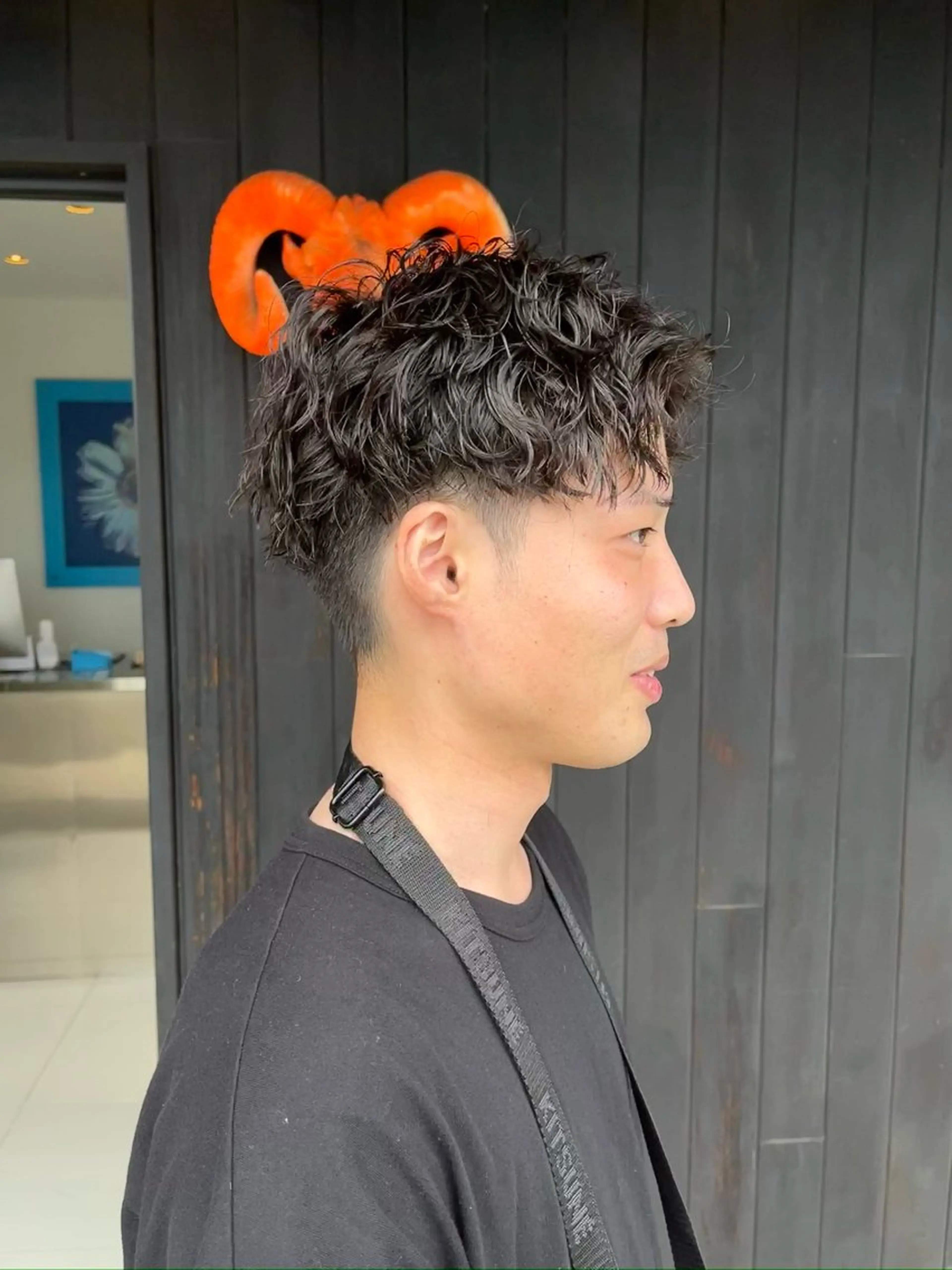 パーマ メンズ カット パーマ トリートメント 三好 達也のヘアスタイル