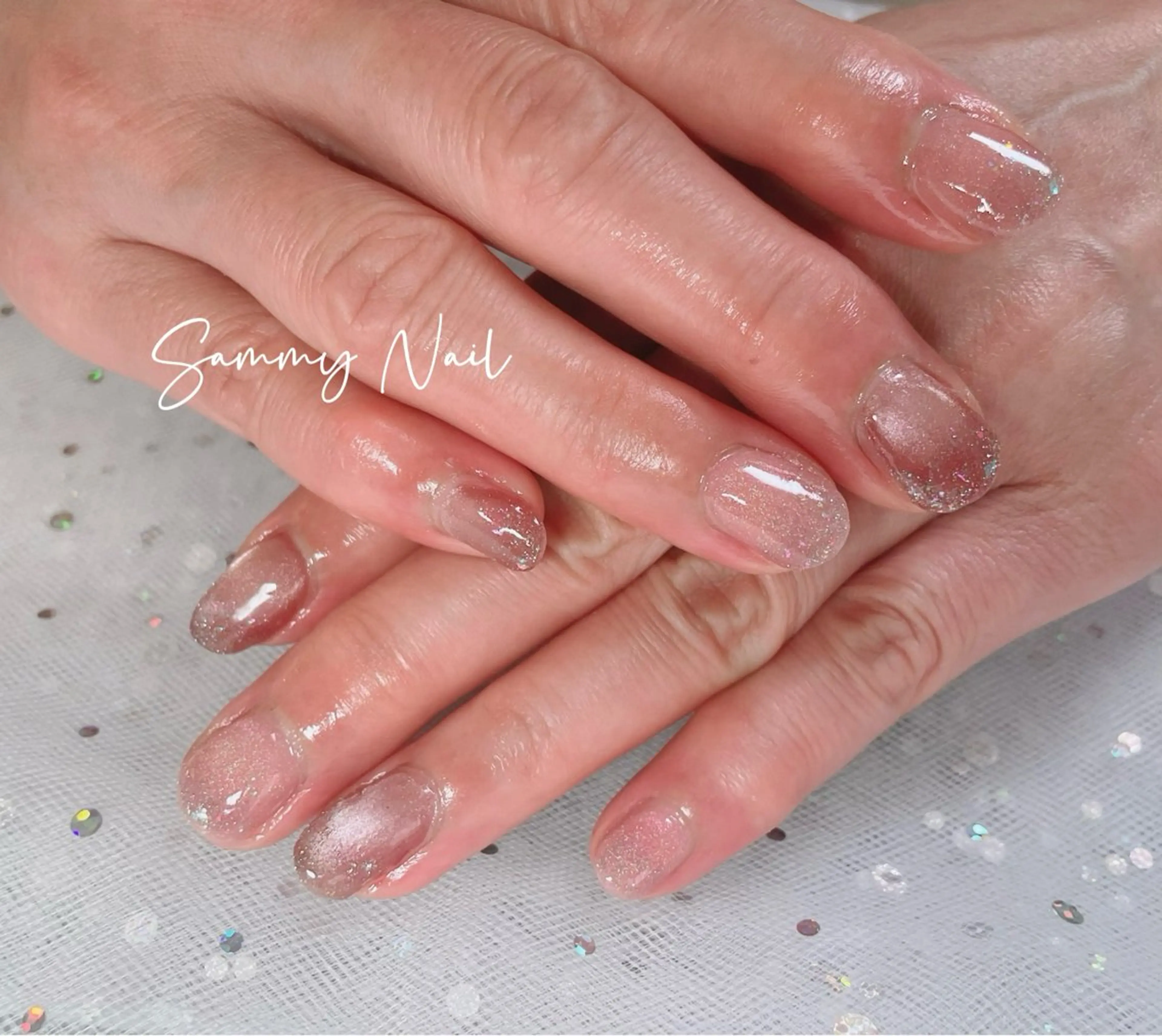ネイル フラッシュネイル ラメ(グリッター) マグネットネイル マグネットワンカラー ワンカラーネイル ハンドネイル Sammy Nailのネイルデザイン