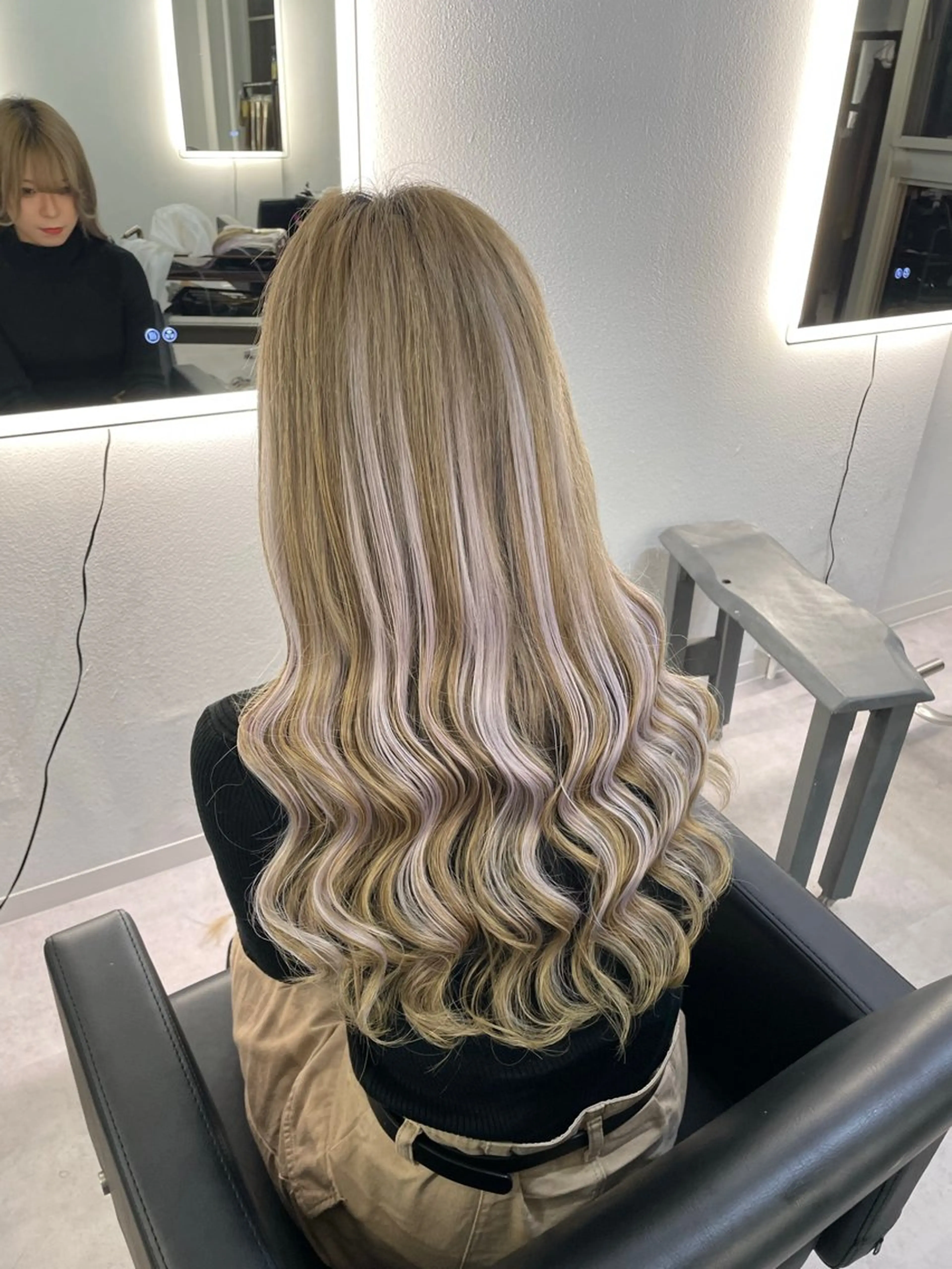 ロング カラー ハイライトカラー エクステ ハイライト Cielro/ダブル カラー/西田咲希のヘアスタイル