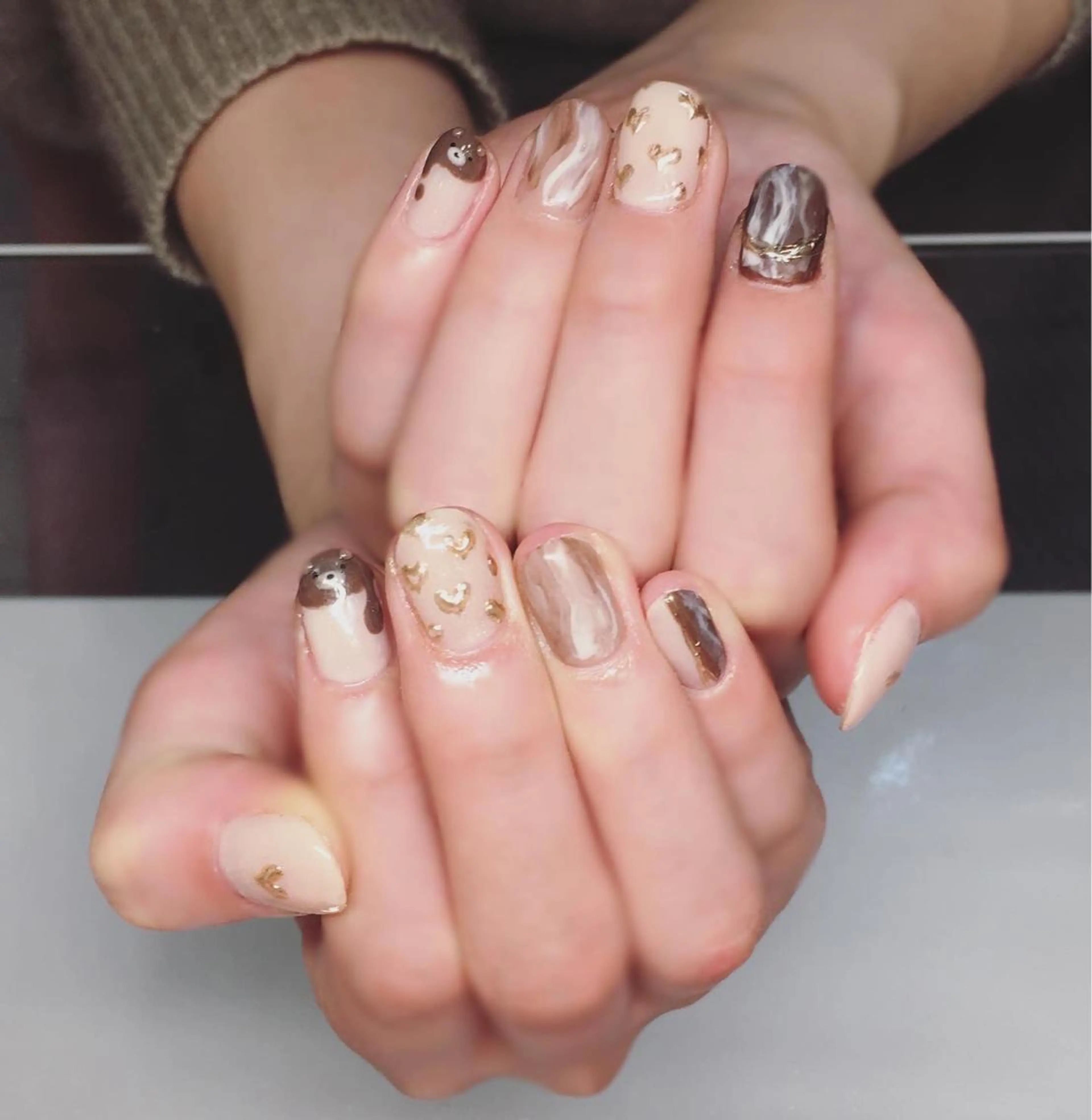 ネイル アートネイル ジェルネイル ハート バレンタイン Nyanco Nailのネイルデザイン