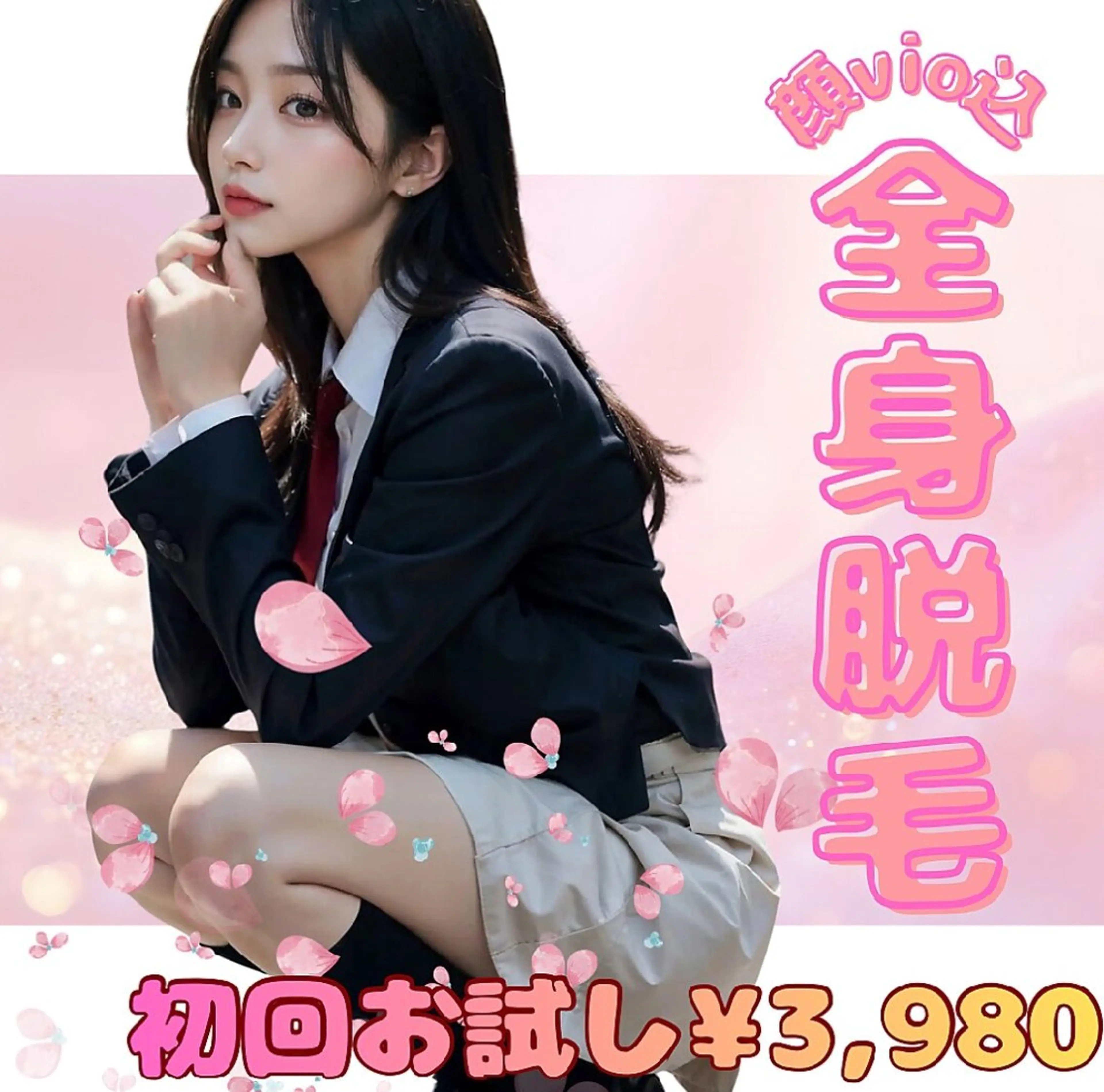 女性限定☆全身脱毛(お顔、VIO込み) ￥3,980の写真