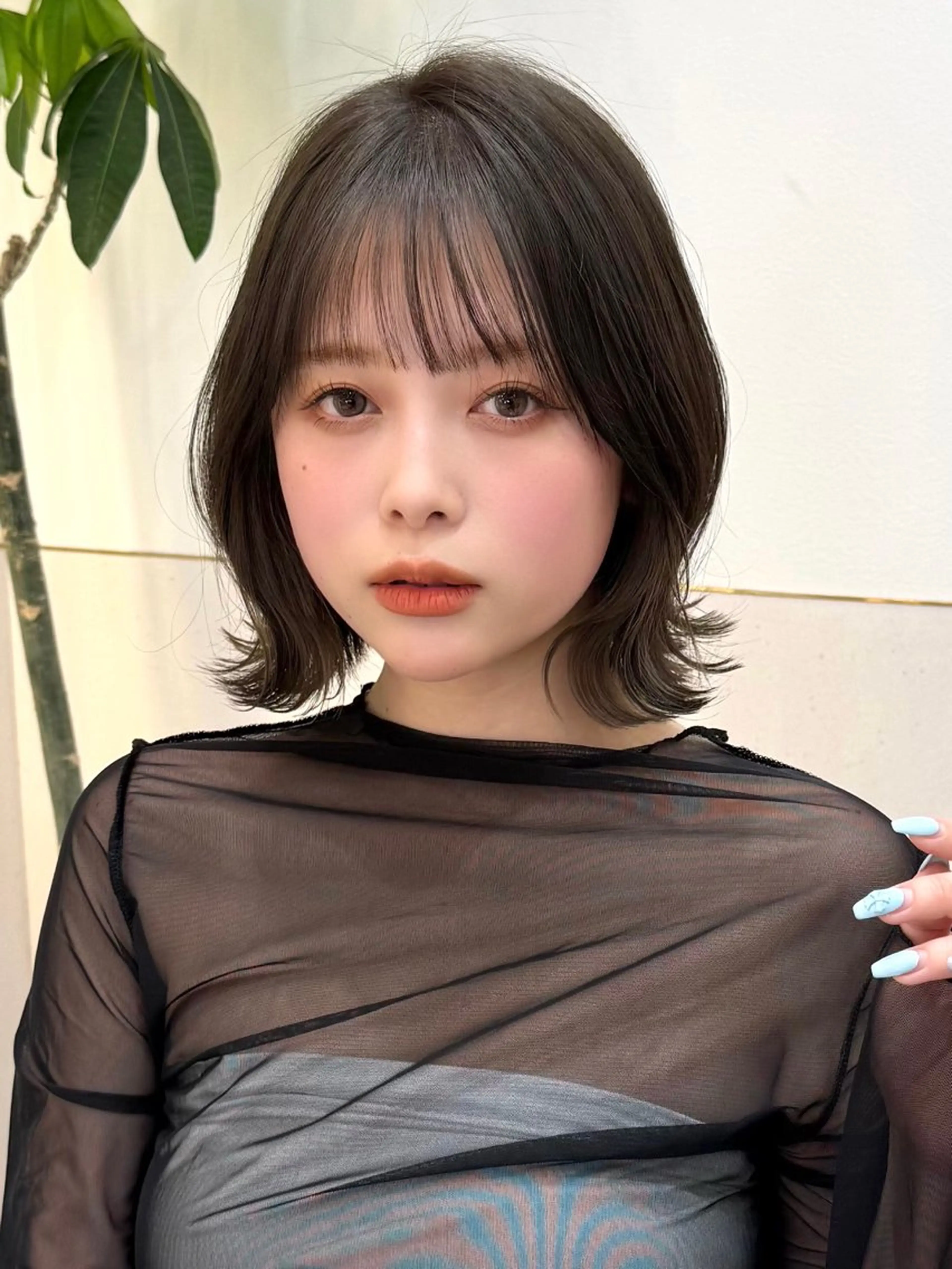 ミディアム カット ヘアカラー トリートメント 新宿/髪質改善/ボブ 韓国レイヤー大重聖斗のヘアスタイル