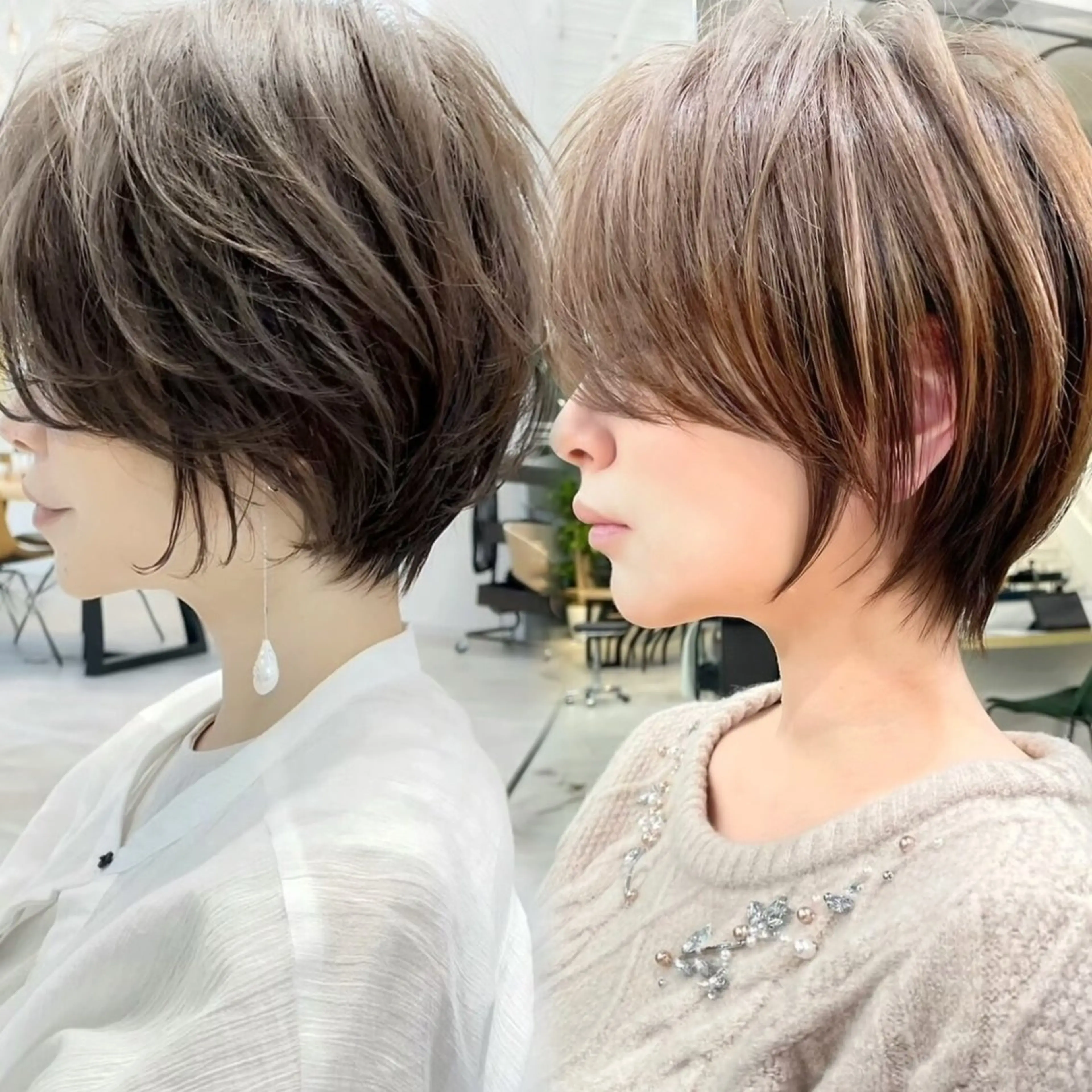 ショート カラー ヘアアレンジ ショートボブ ボブ 似合わせカット ショートヘア 小顔カット ⭐️銀座/ショート/ 艶カラー/りょうがのヘアスタイル