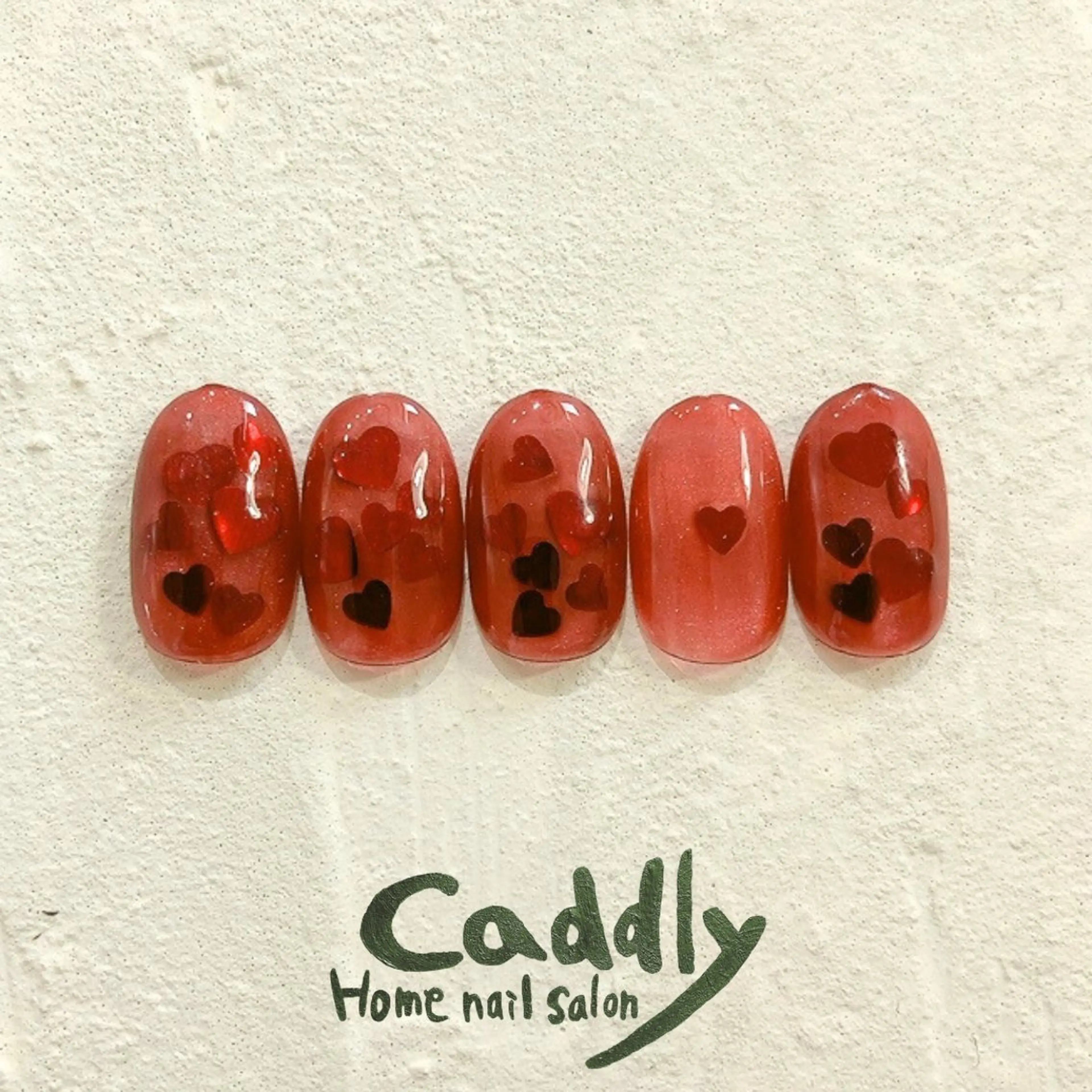 ネイル ハート マグネットネイル caddly naoのネイルデザイン