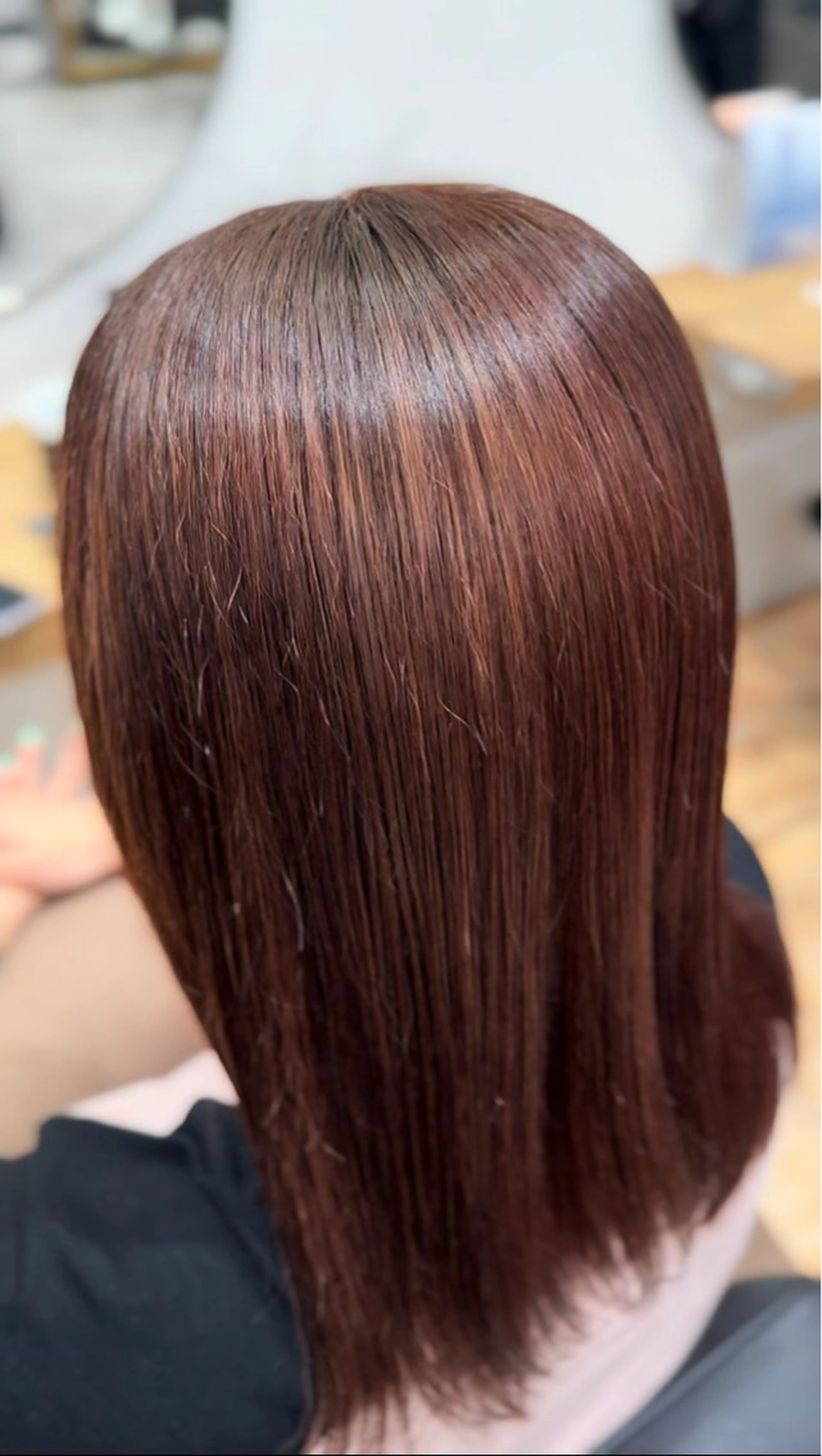 セミロング オレンジブラウン ヘアカラー トリートメント 透明感イルミナカラー /寒色/MOMOKAのヘアスタイル