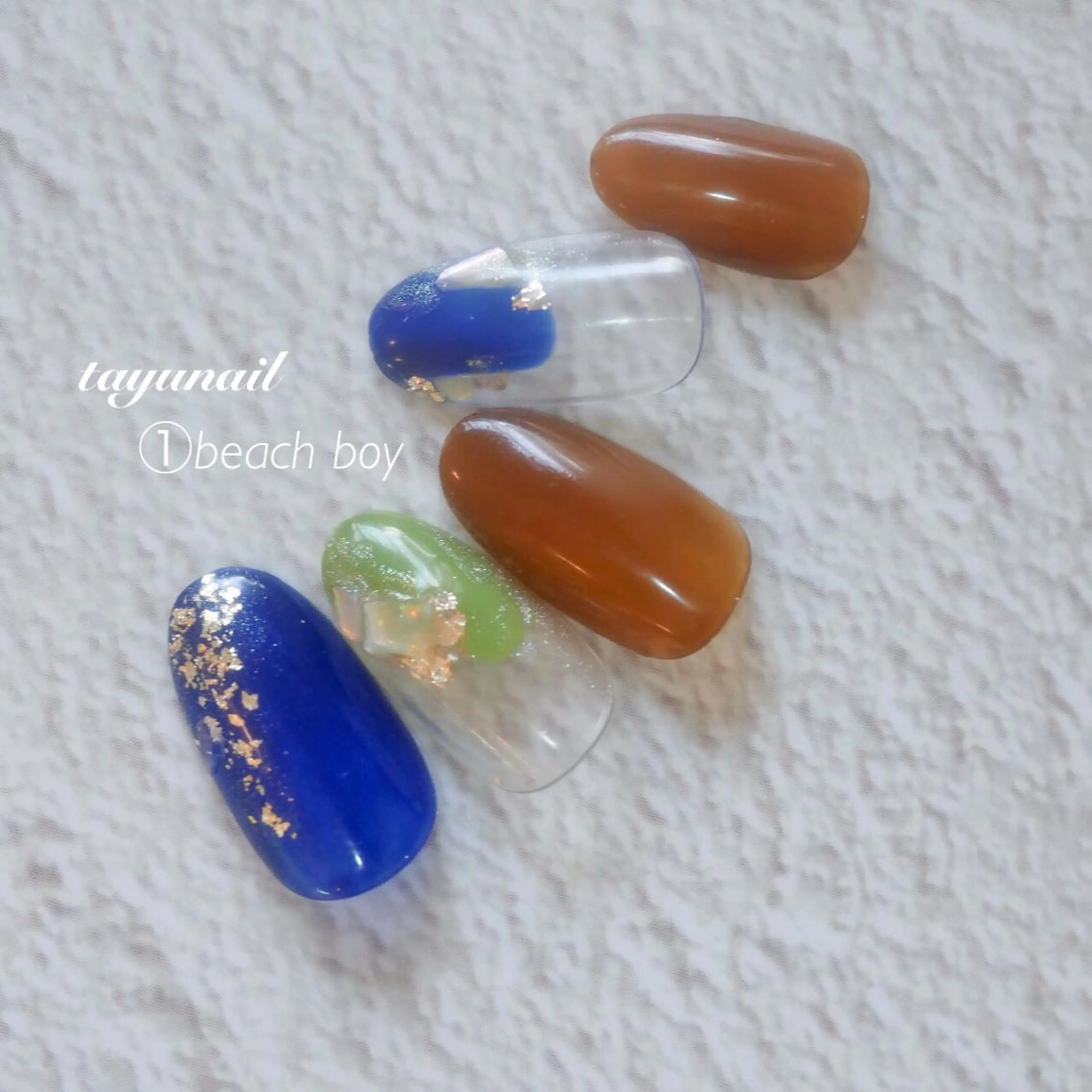 ネイル アートネイル ブルー ジェルネイル ワンカラーネイル パラジェル ネイルサロン 【たゆnail】のネイルデザイン